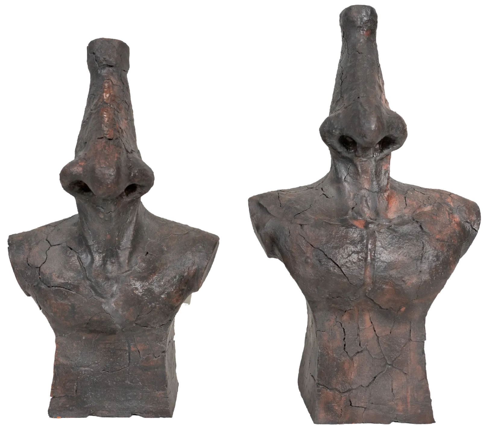 Faces of known 1 (2 pieces) by Tapan Moharana - Terracotta