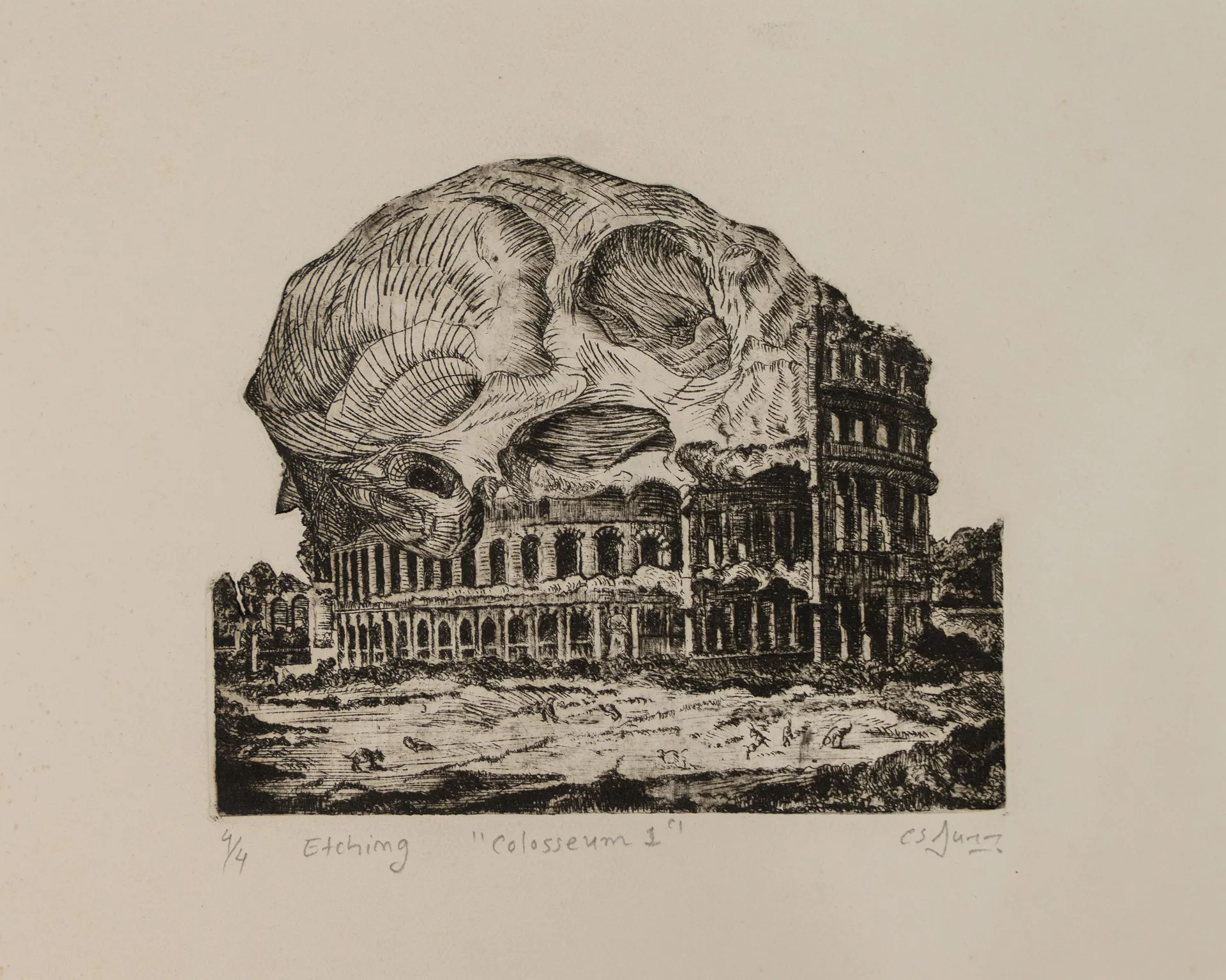 Colosseum 1 by Akbar Ali Sunasara - Etching