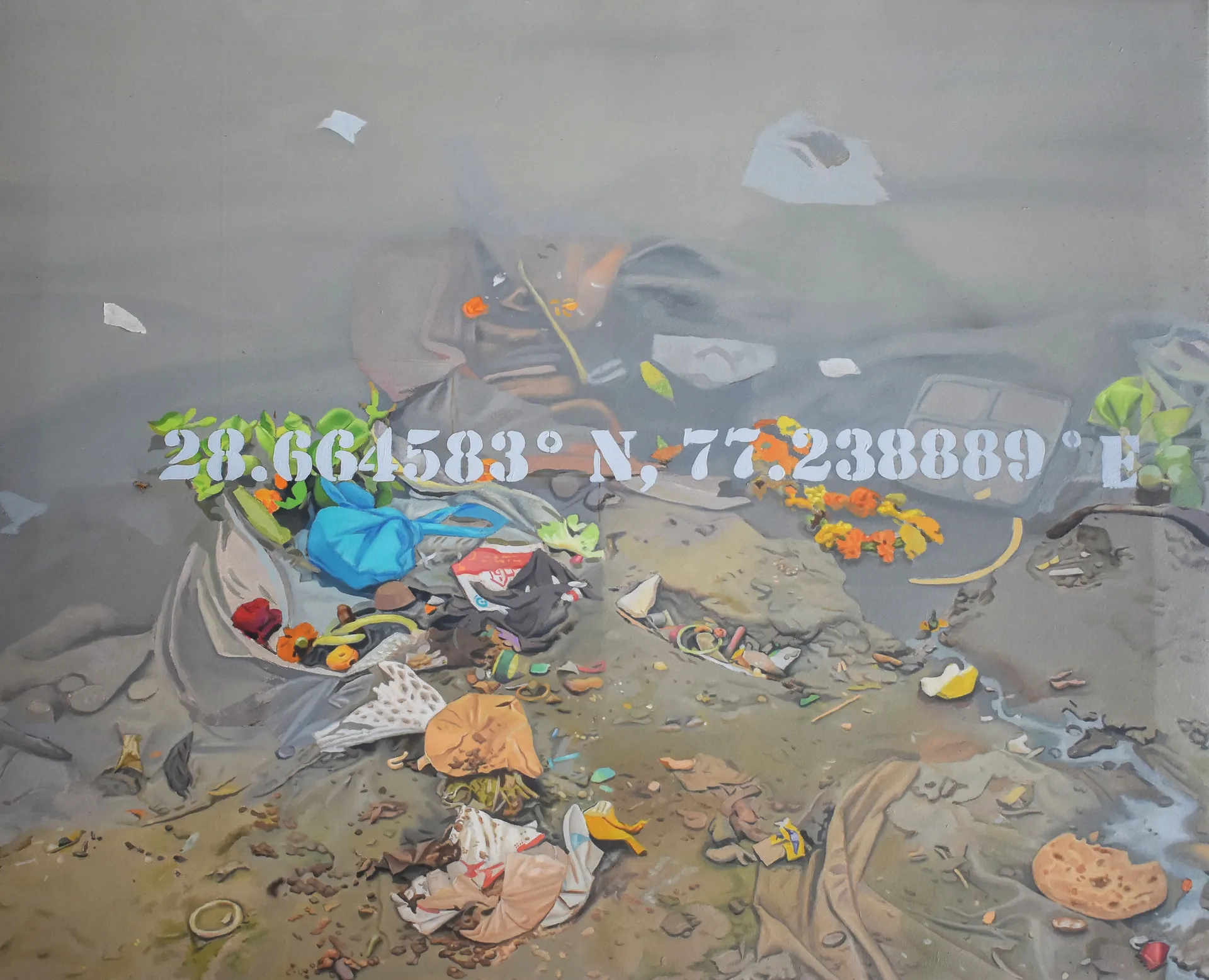 Along the river by Paras Rawat - Oil on canvas