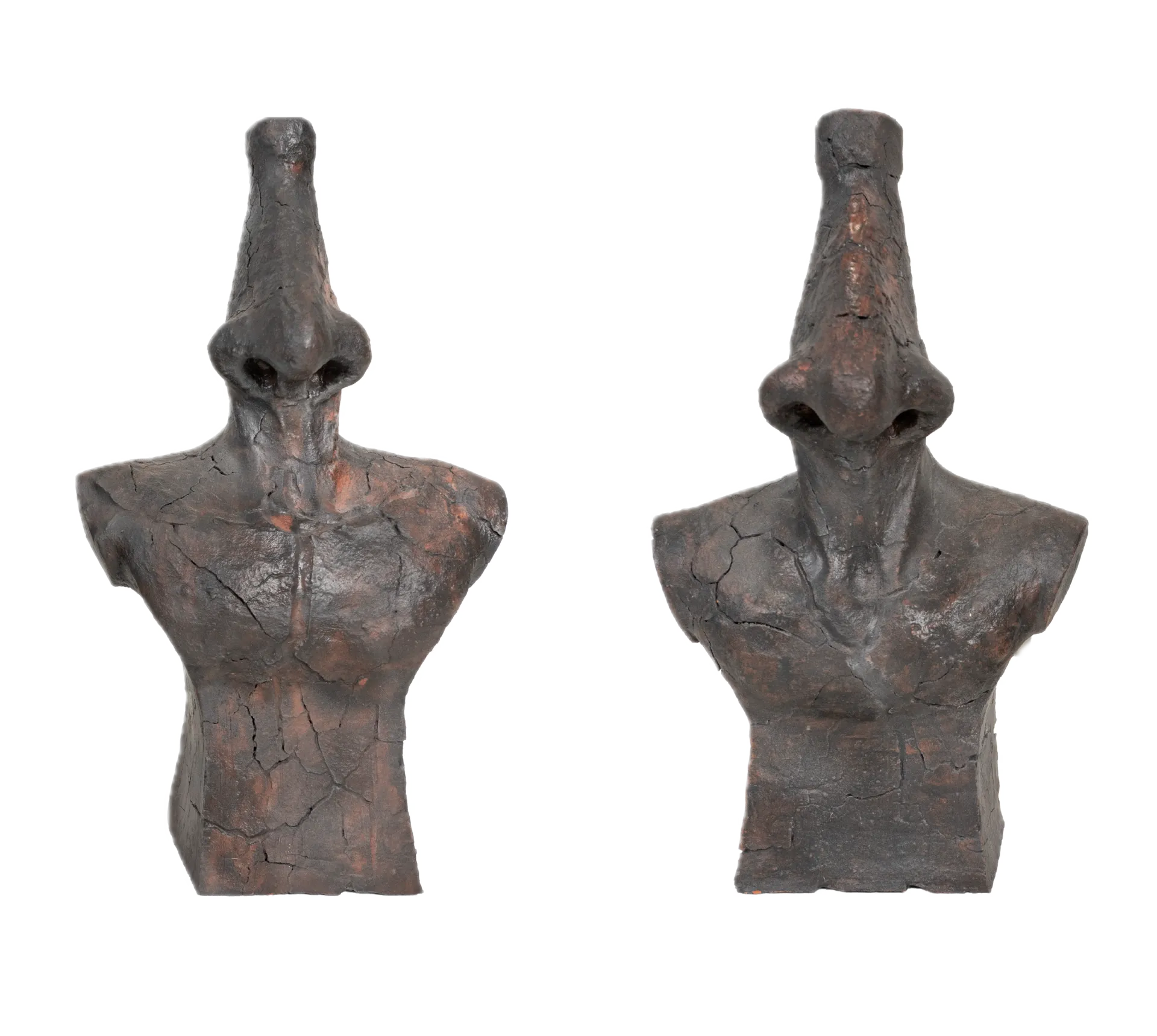 Faces of known 1 (2 pieces) by Tapan Moharana - Terracotta