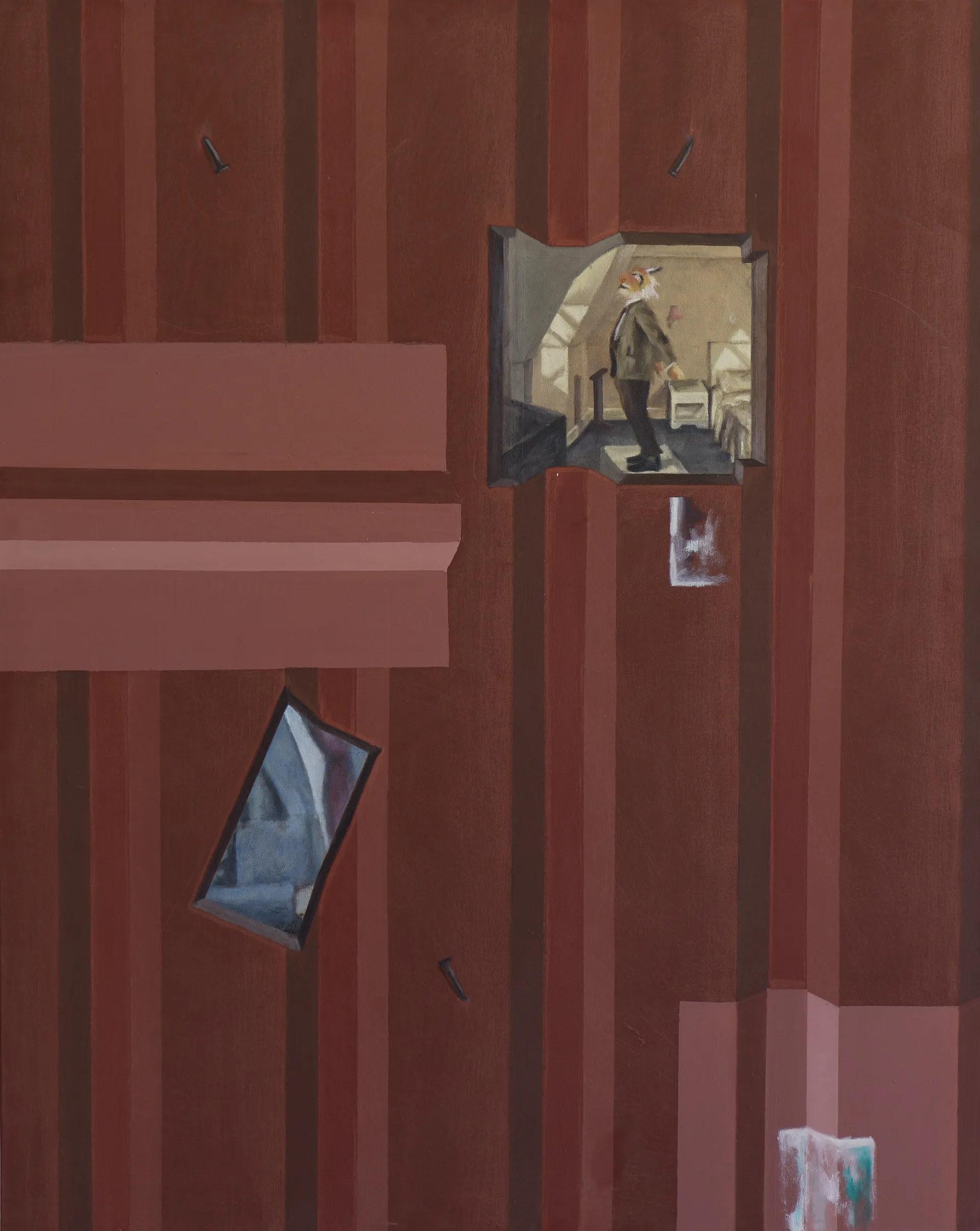 Behind the tin by Deepakk - Enamel and oil on canvas