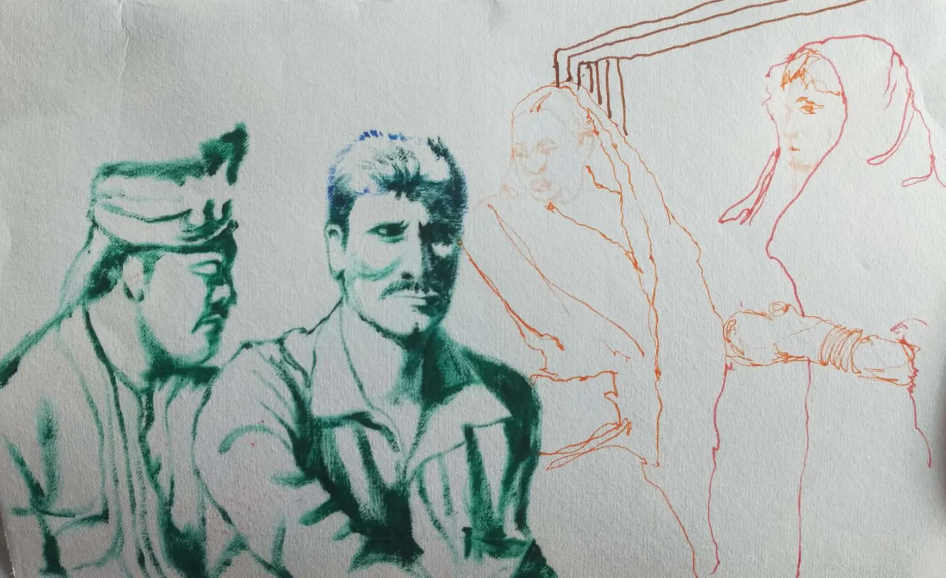 Govar toli by Shiv Shankar - Oil on paper