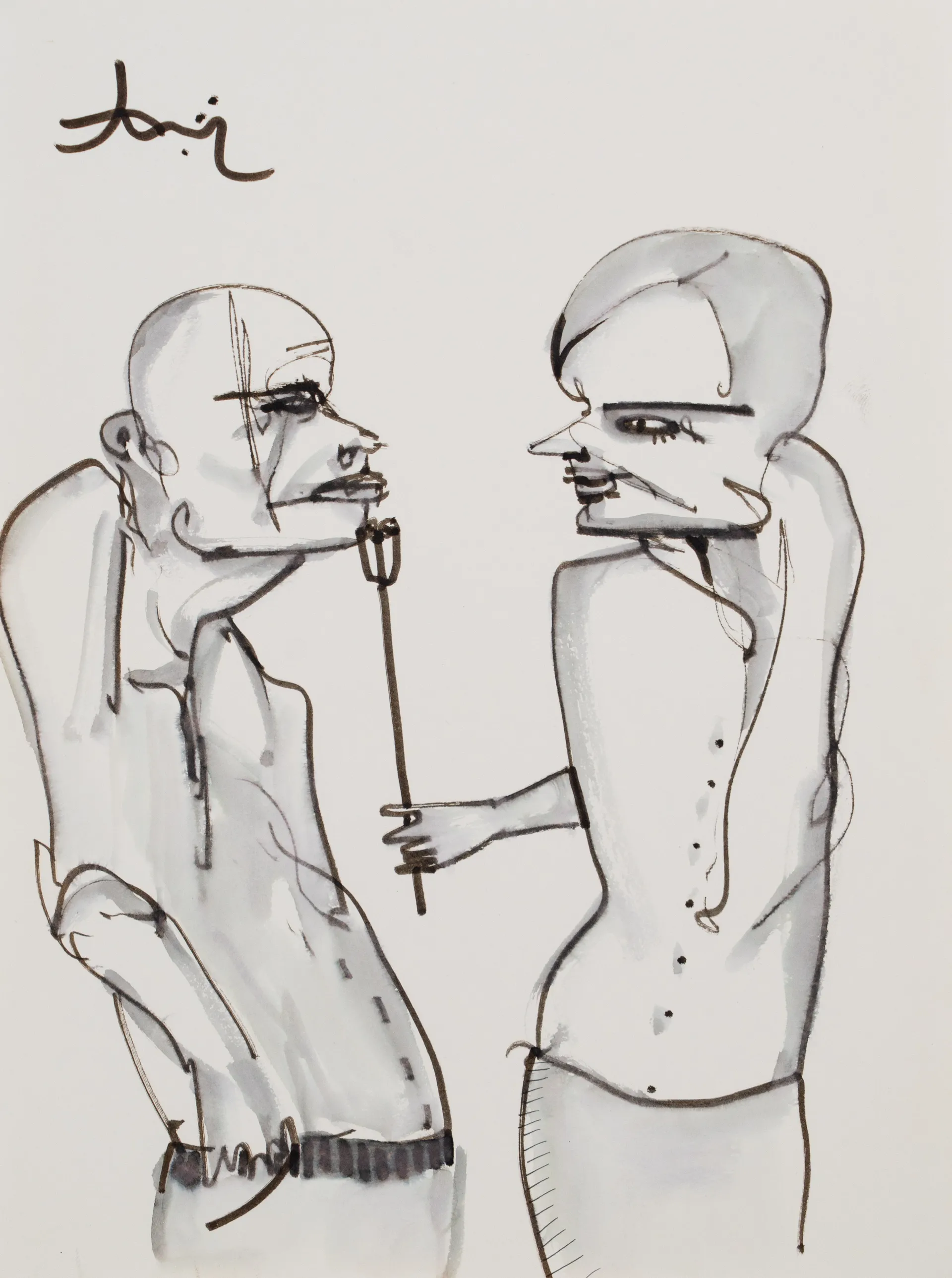 Instructor by Aditiya Singh - Ink on paper