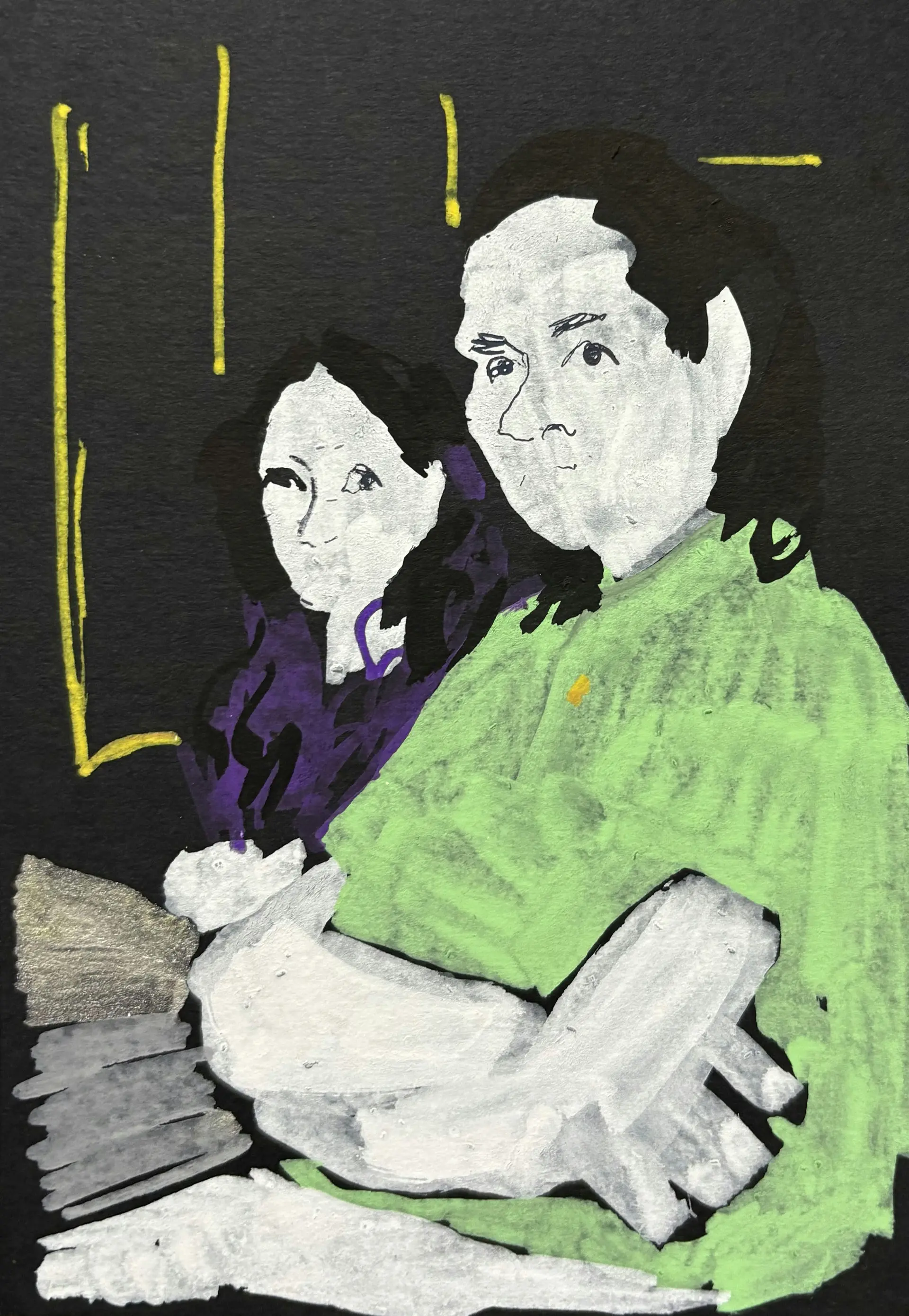 Untitled by Akshit Satyarthi - Acrylic markers and pen on paper