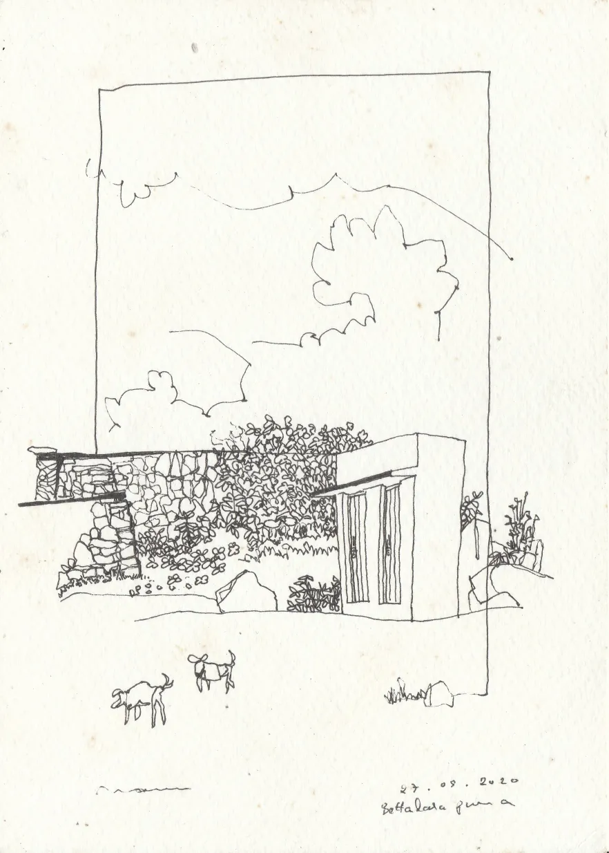 Bettadasapura fort by Manu N - Pen and ink on paper