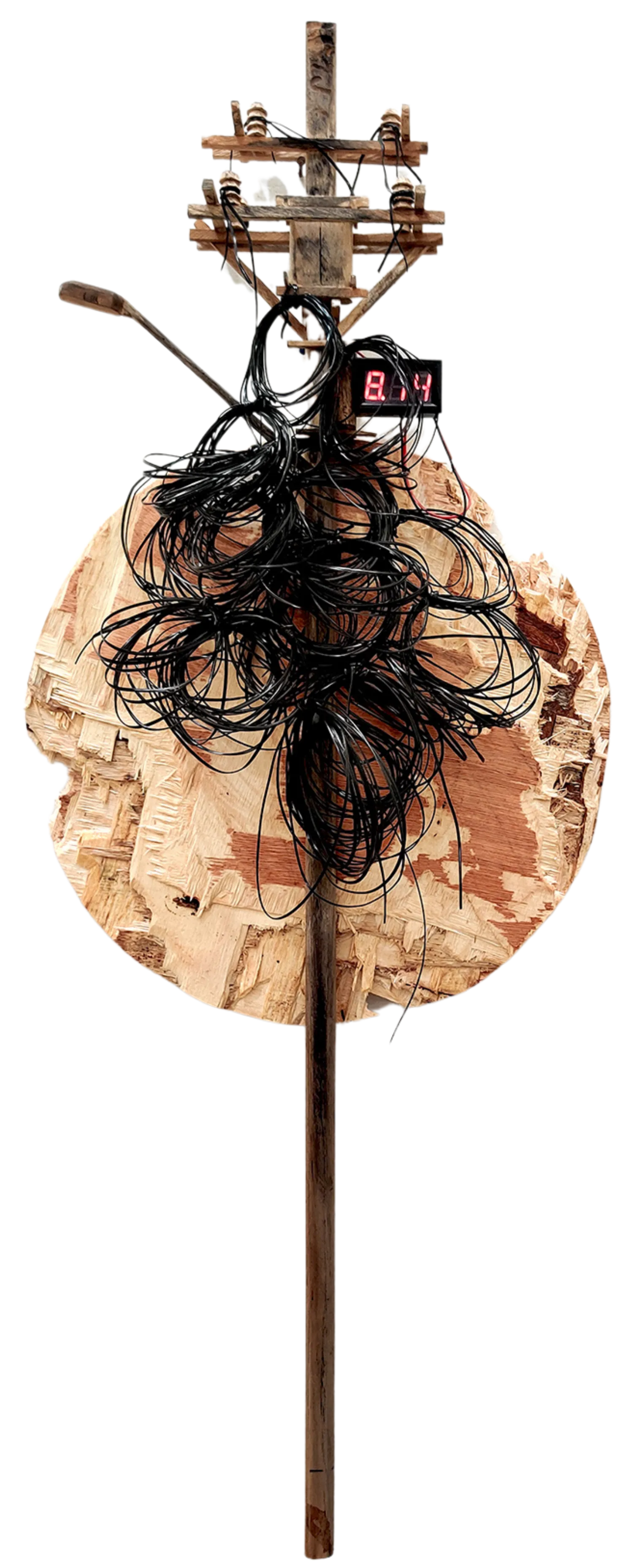 Street anatomy III by Nayanjyoti Barman - Plywood, wire, and digital meter