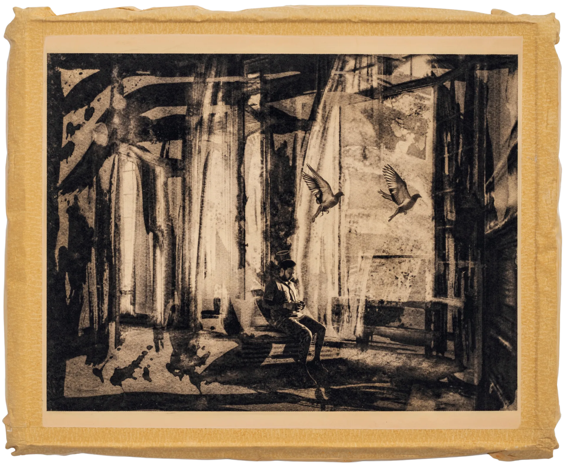 Black stars are shining very bright - VII, 30 by Abhishek Narayan Verma - Etching print printed on dental plaster
