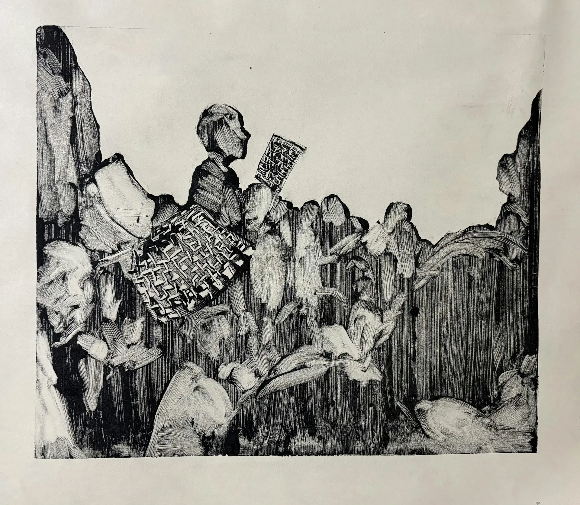 Awaaz do - hum ek hain by Akshit Satyarthi - Monoprint