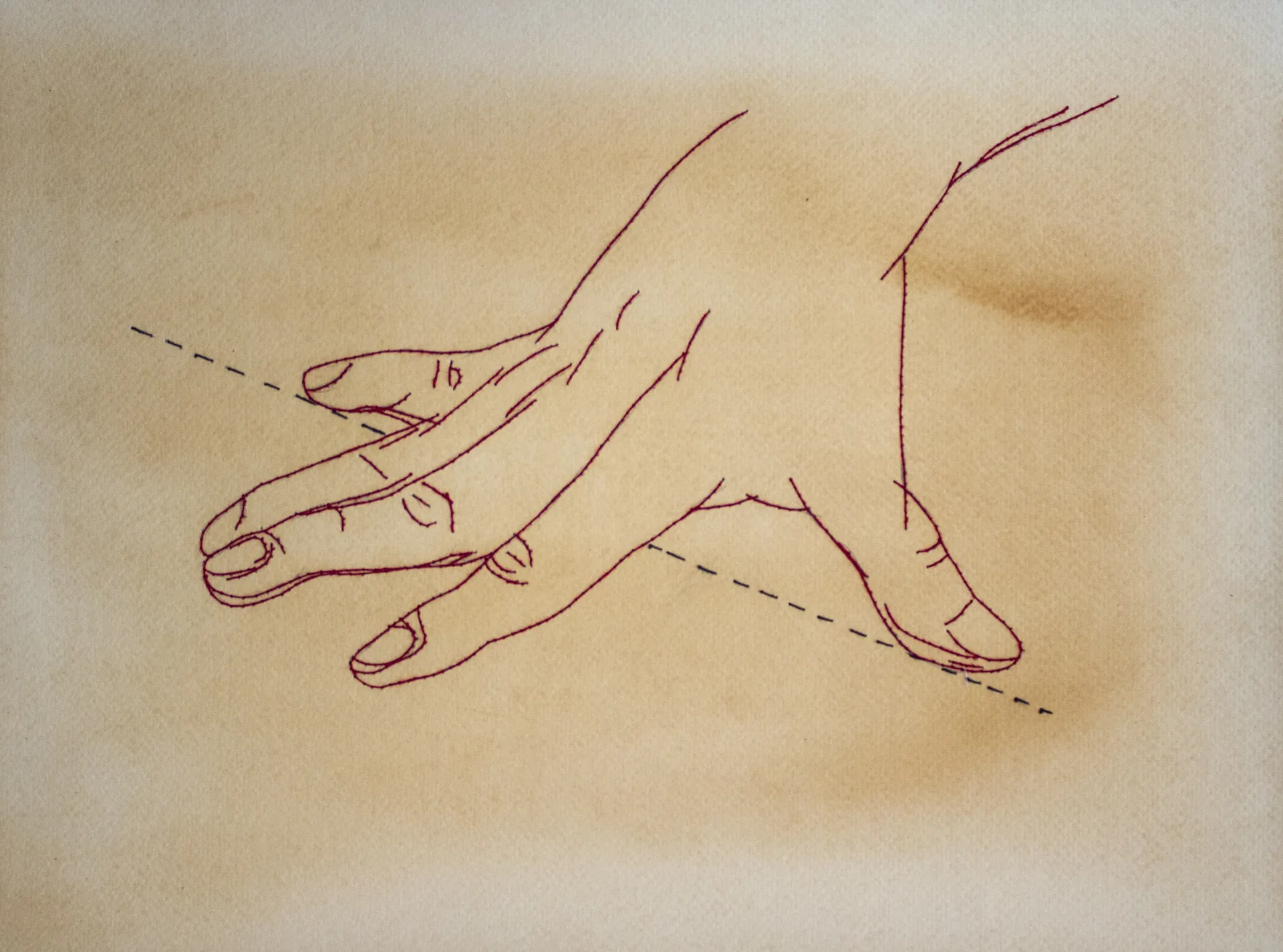 Hand work, 7 by Anshu Singh - Embroidery on paper