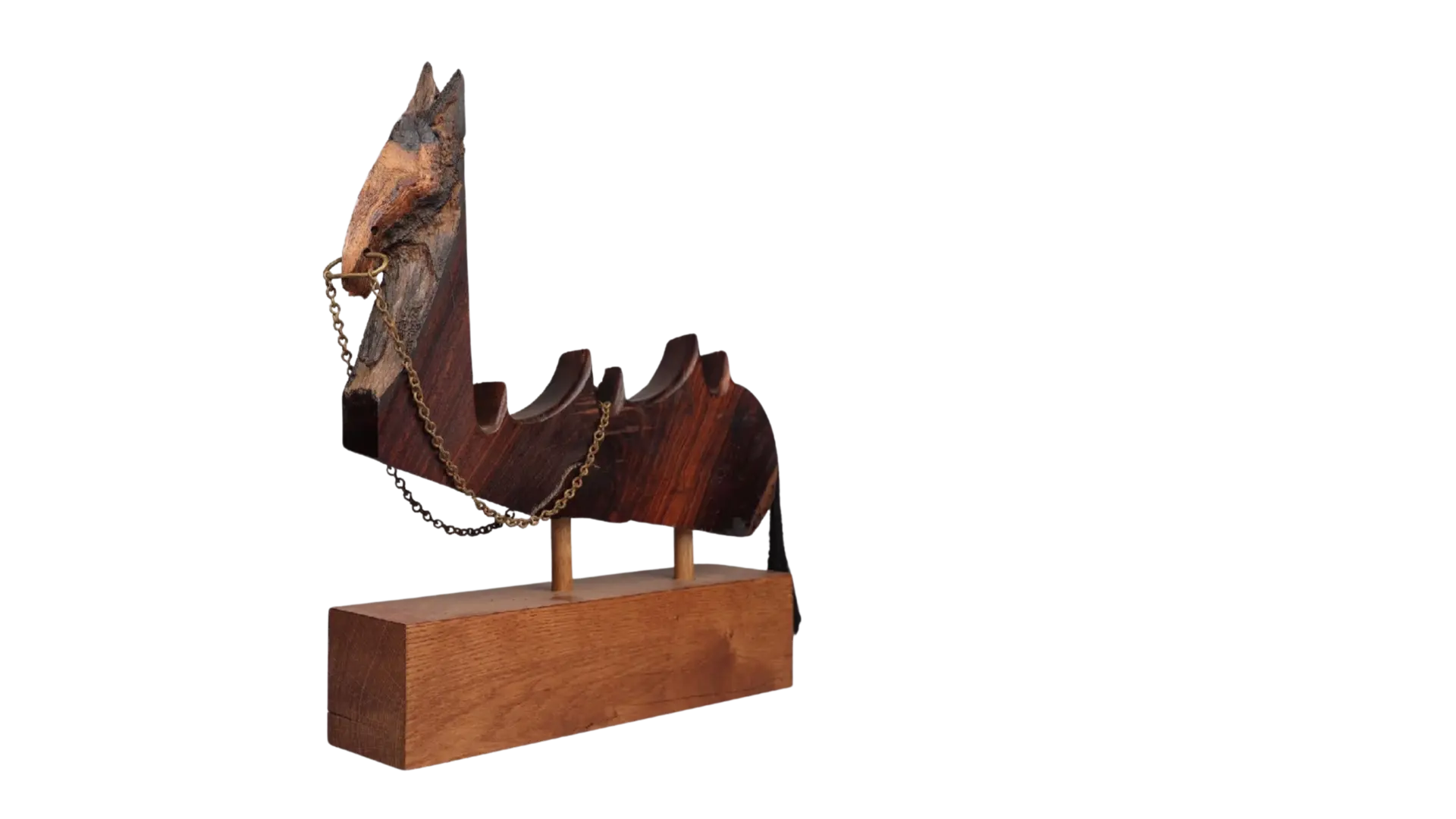 Ghoda by Ashwam S. Salokhe - Rosewood, European white beech, and brass chain