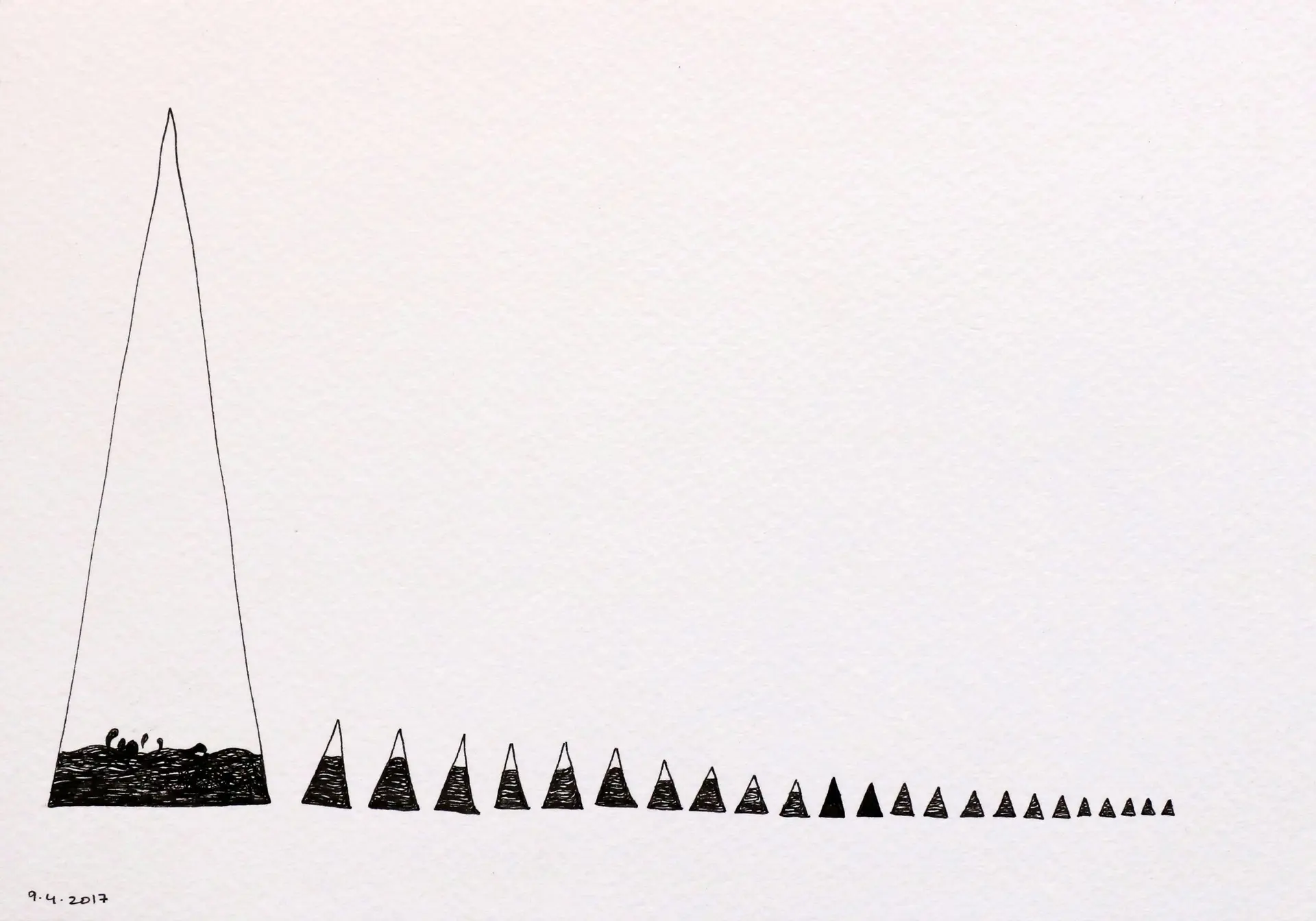 D-2, 5 by Preksha Tater - Pen and color on paper