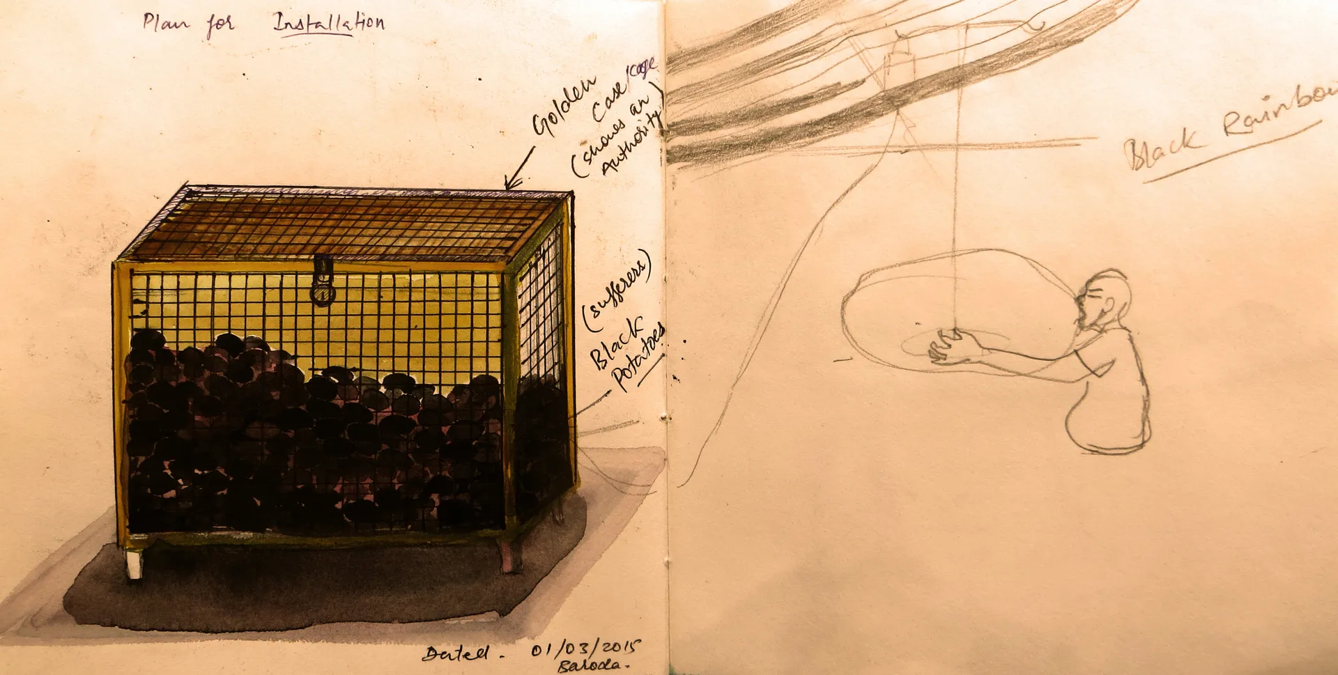 Pages from my diary, 18 by Abhishek Narayan Verma - Digitally developed from the original and archival print on paper