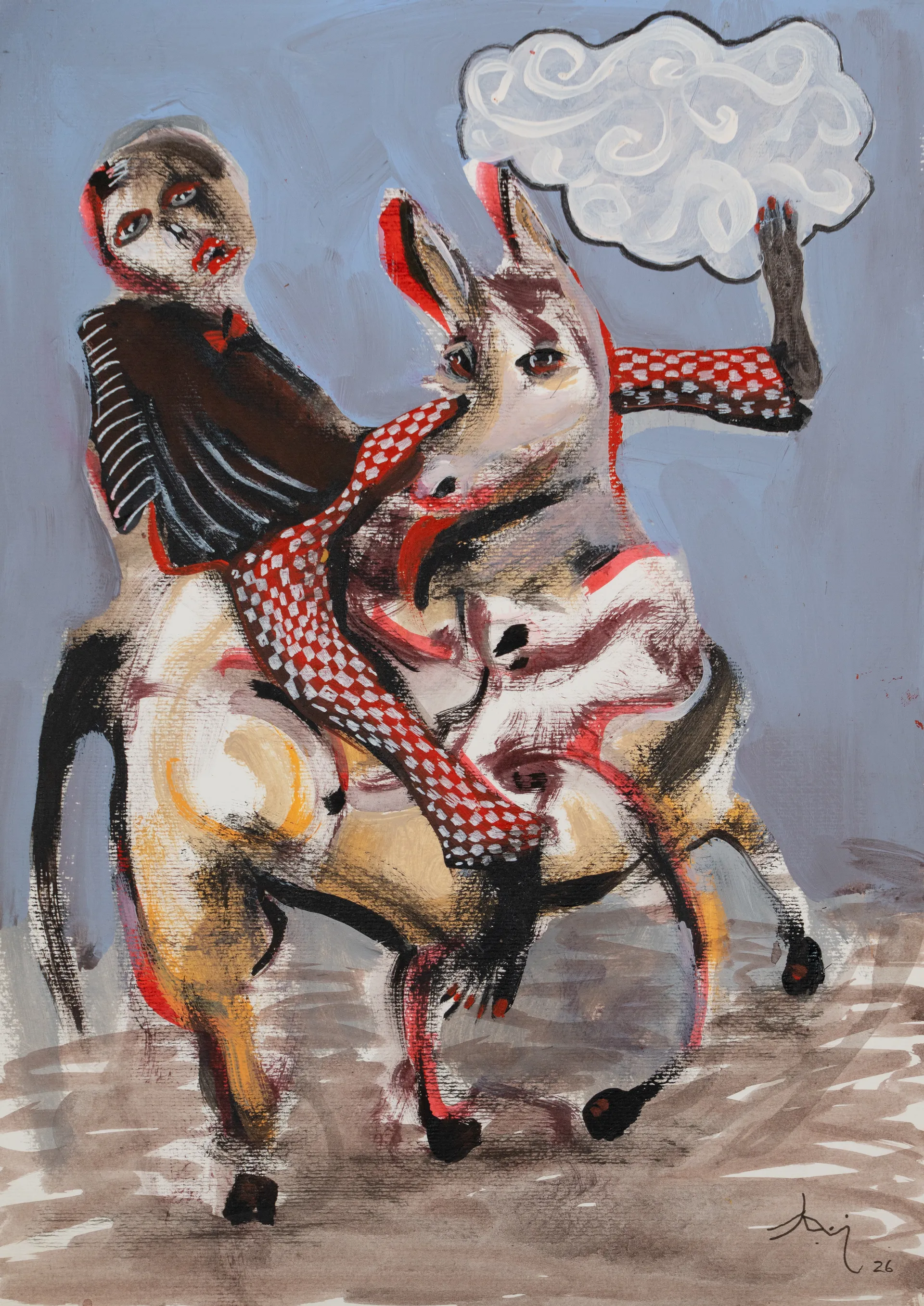 Riding High by Aditiya Singh - Acrylic on cartridge paper