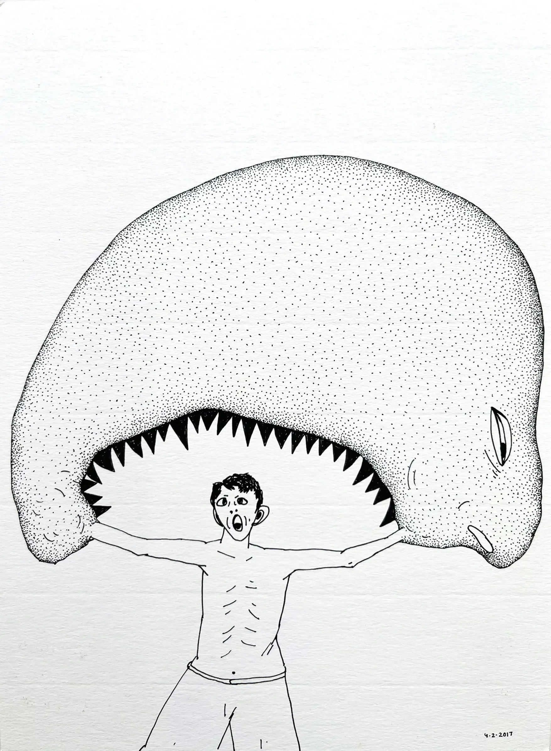 D-4, 11 by Preksha Tater - Pen and ink on paper