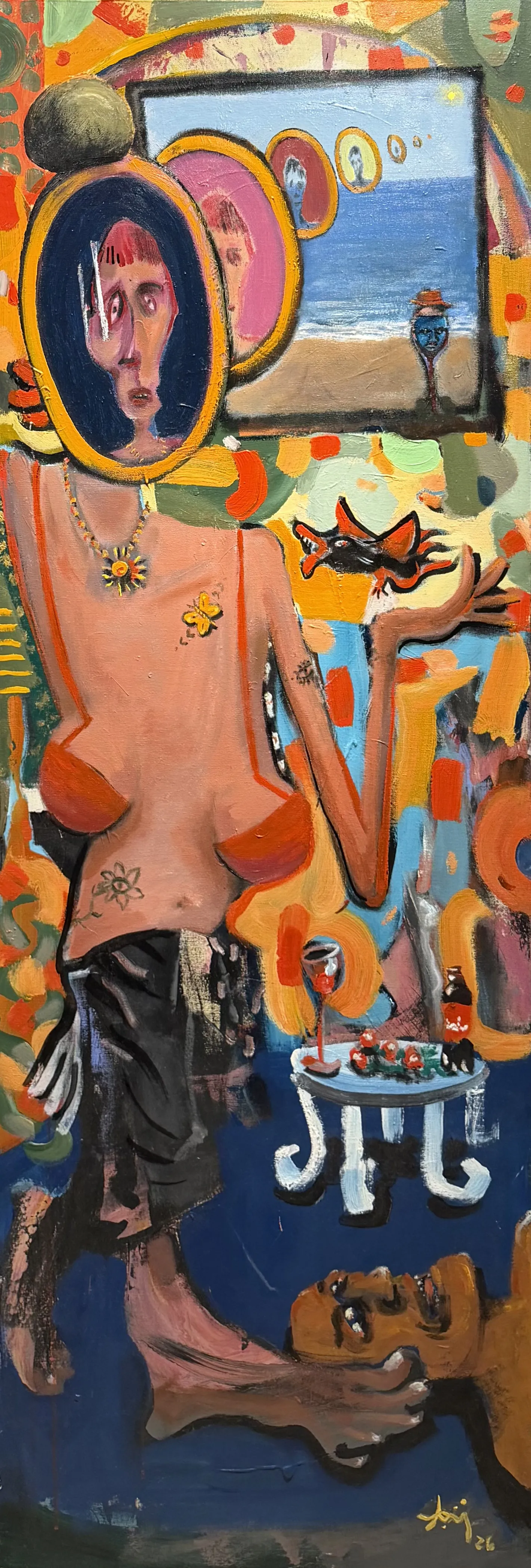 The sea never forgot by Aditiya Singh - Acrylic on paper