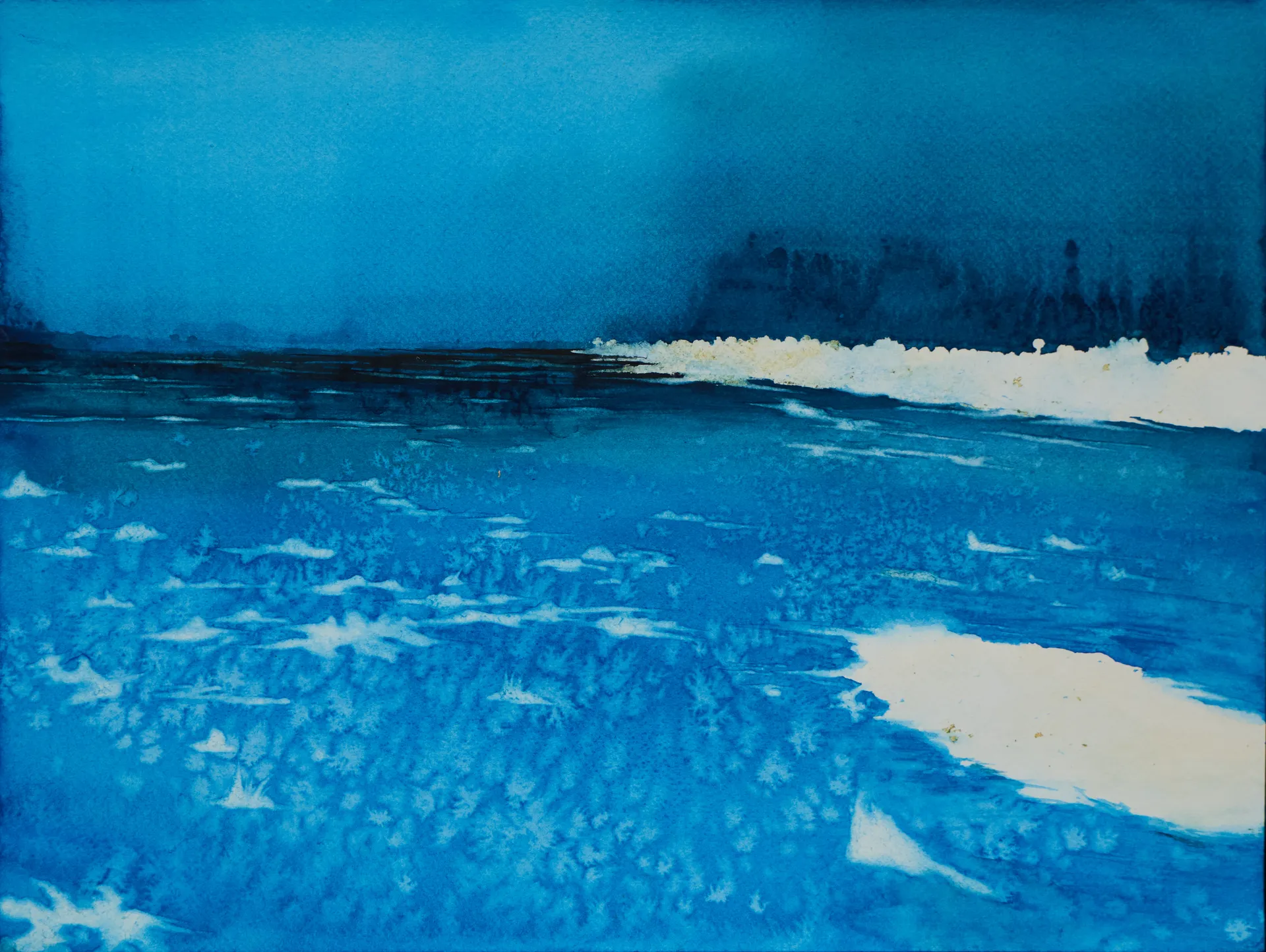 लिट्टी बनाओ, नदी को भूल जाओ (Make Litti, forget the river) by Shiv Shankar - Watercolor on paper