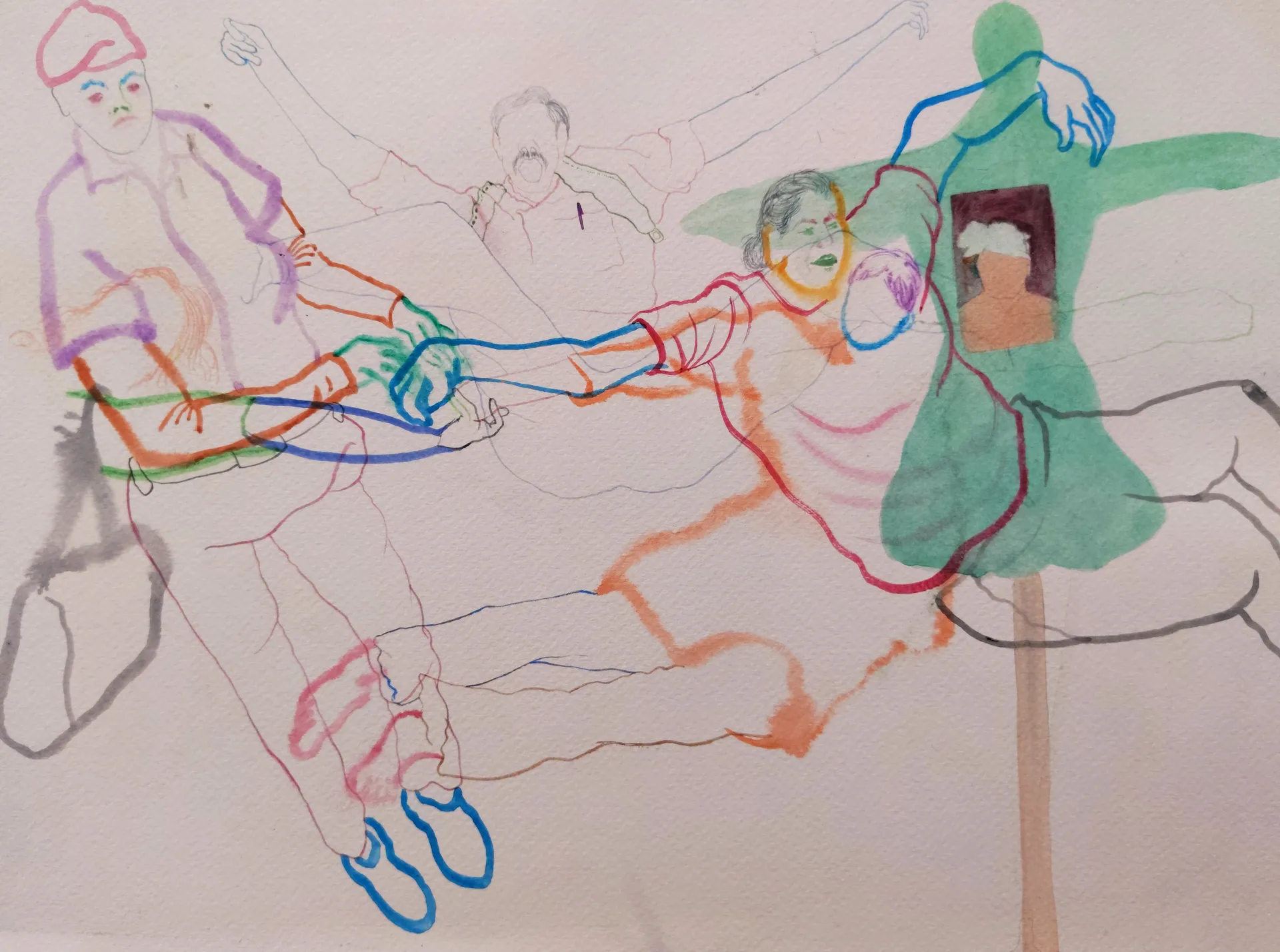 असली तस्वीर से भी झूट की रचना हो सकती है by Shiv Shankar - Watercolor on paper