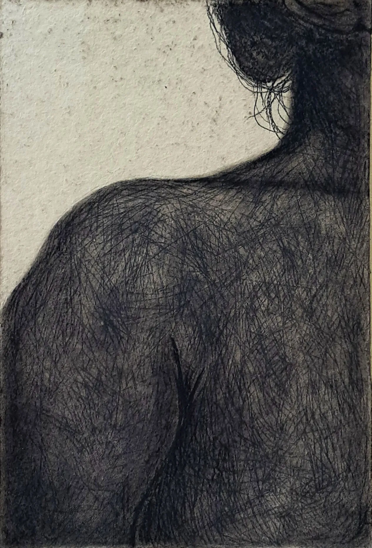 Inscribed everyday, 3 by Riyanka Das - Charcoal on handmade paper