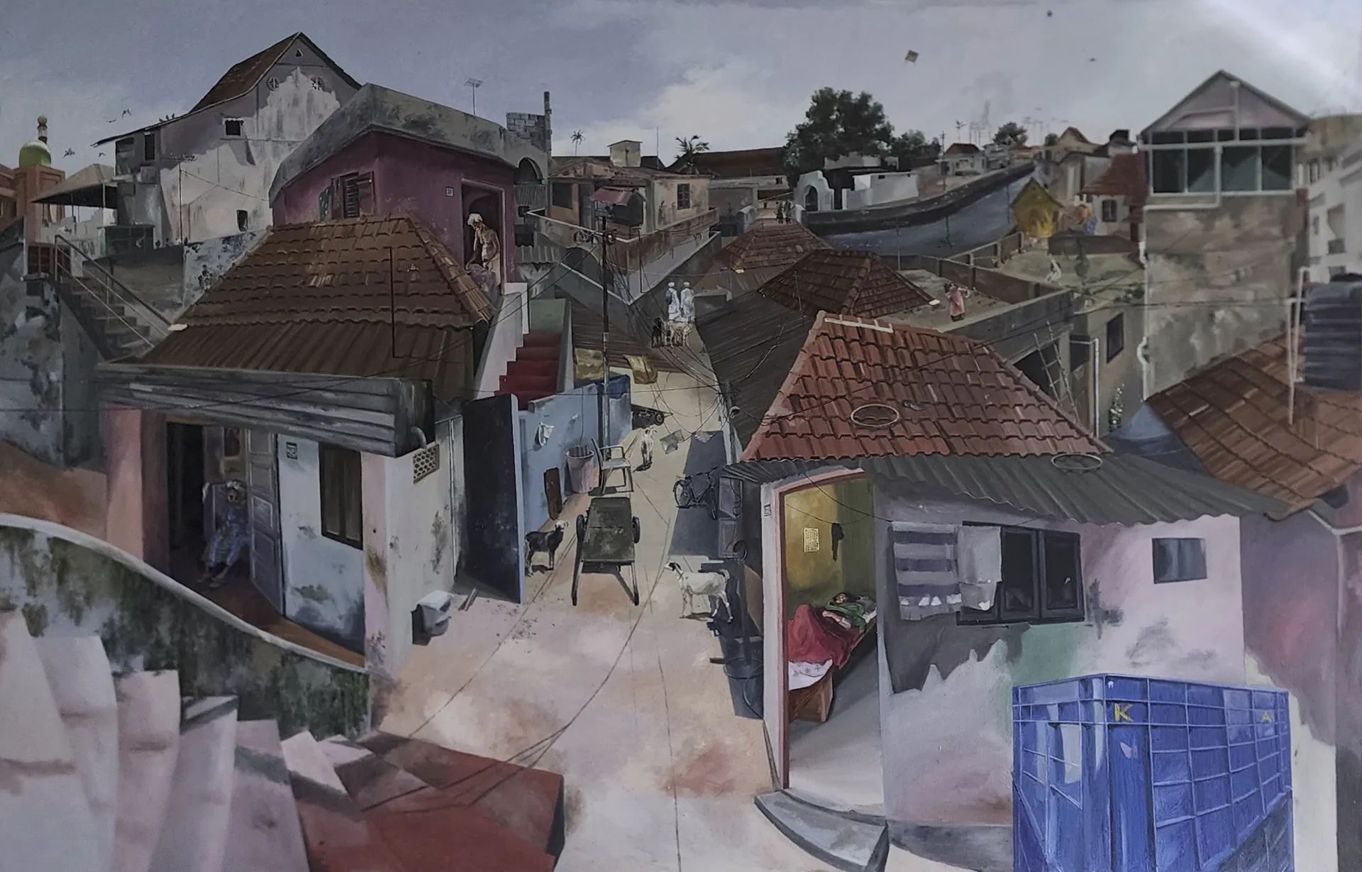 Bhramhasanam by Joseph J Joseph - Oil painting on canvas