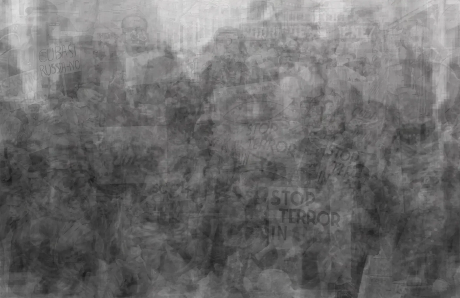 The Cuban revolution by Boris Colin Alphonse - Opacity photocollage, 36 archival photographs overlapped with varying opacity, archival print on Hahnemühle paper