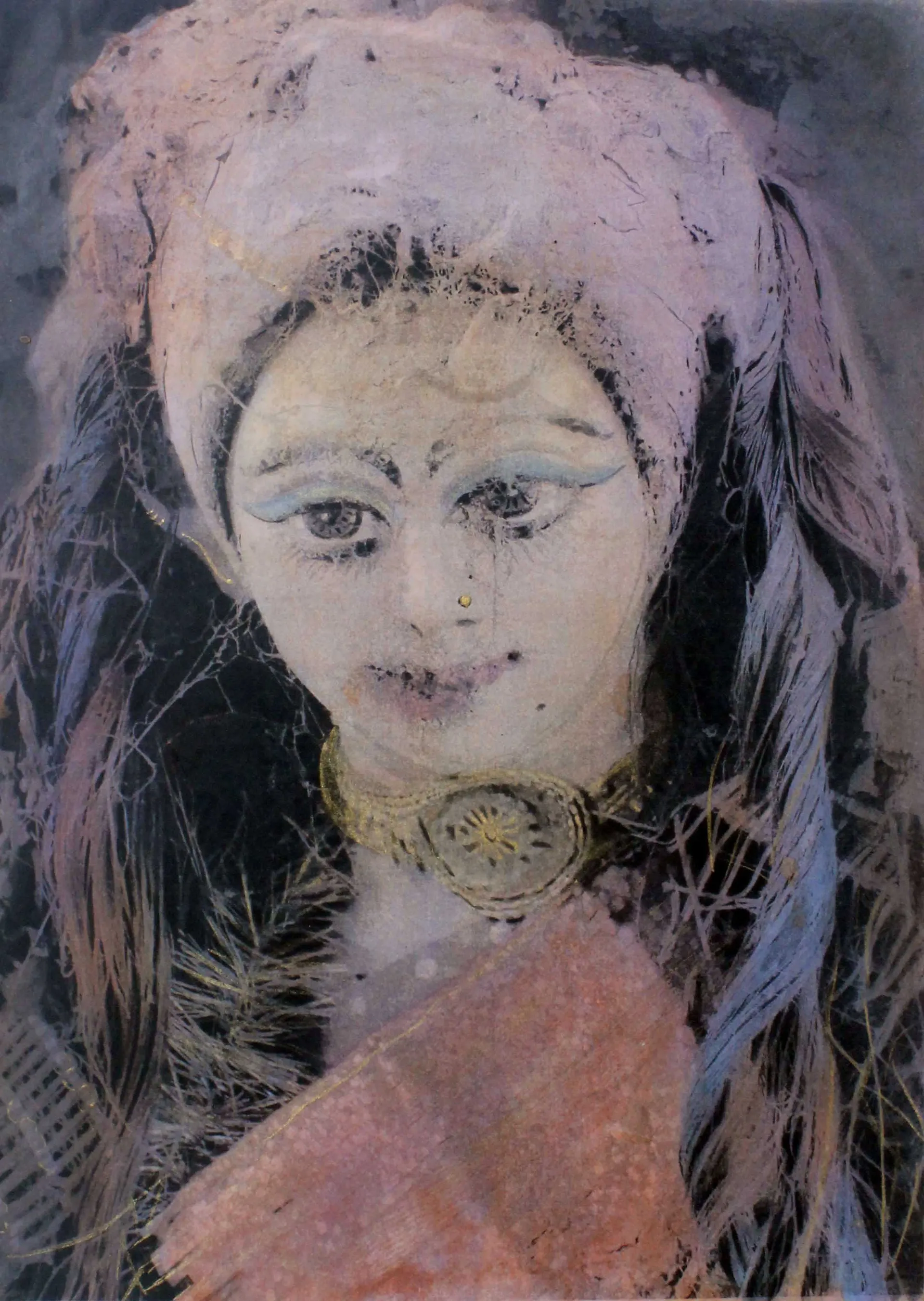 Untitled VIII by Sangita Datta - Watercolor, acrylic, and Chinese ink on archival photograph