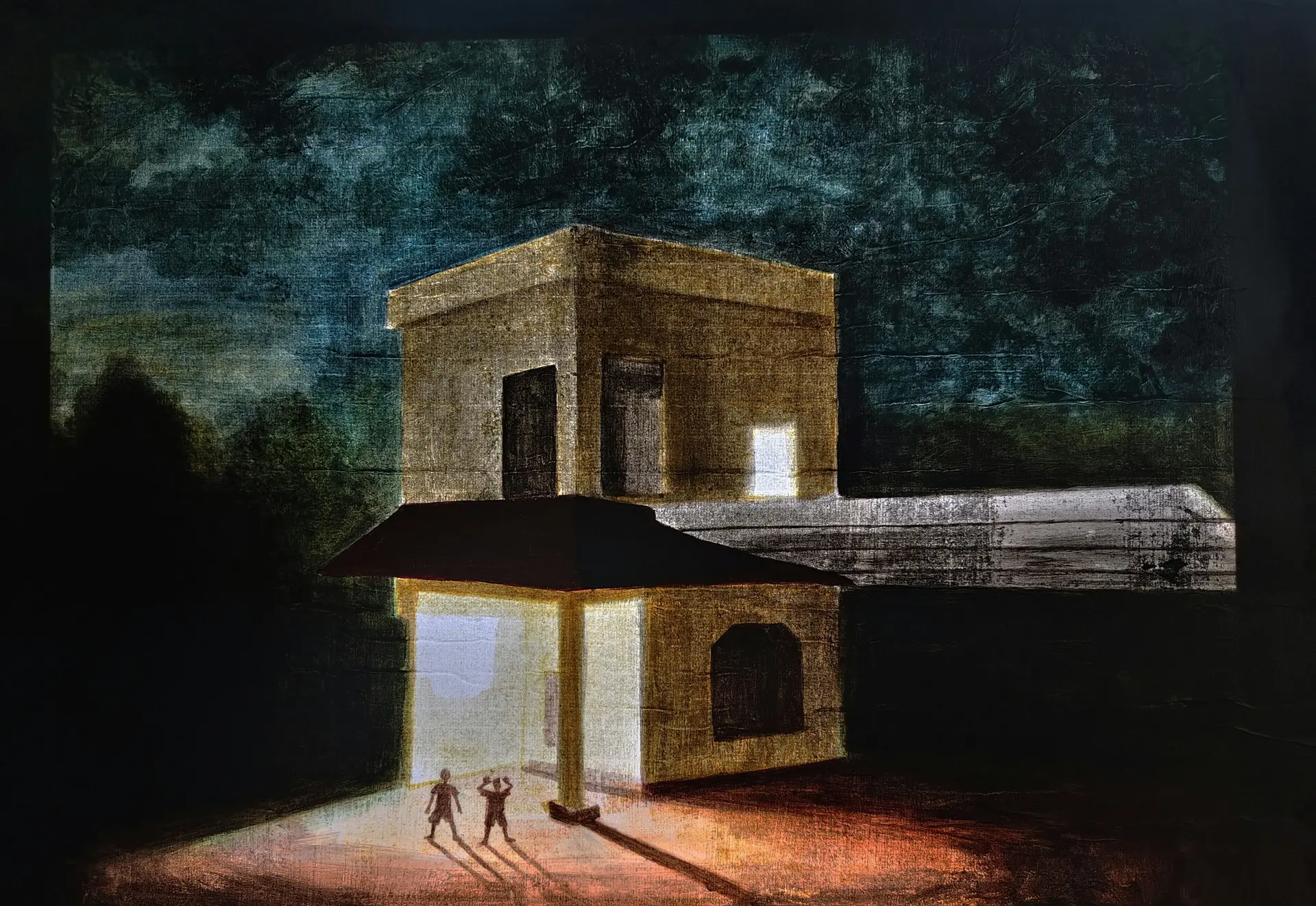 Heliophilia in nyctophilia by Gayathri A P - Mixed media on organza fabric 