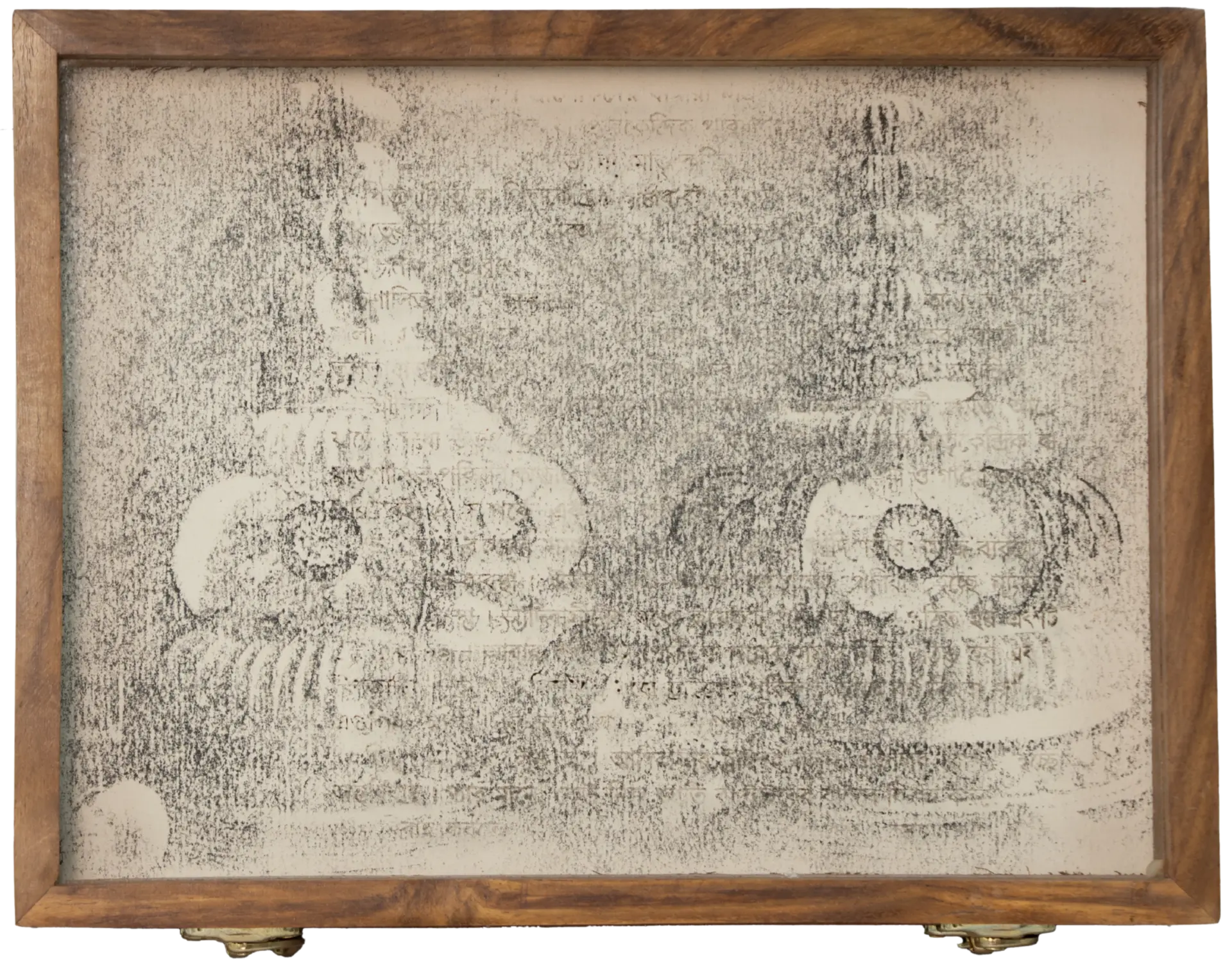 এখেনা অস্পষ্ট Still unclear, 5 by Anup Let - Photography and writing transfer, wooden box on acid-free paper