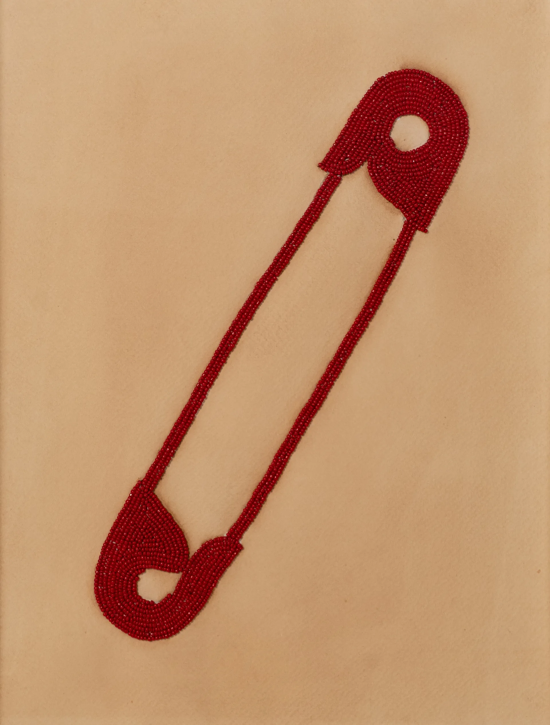 Safety pin II, 10 by Anshu Singh - Beaded embroidery on paper