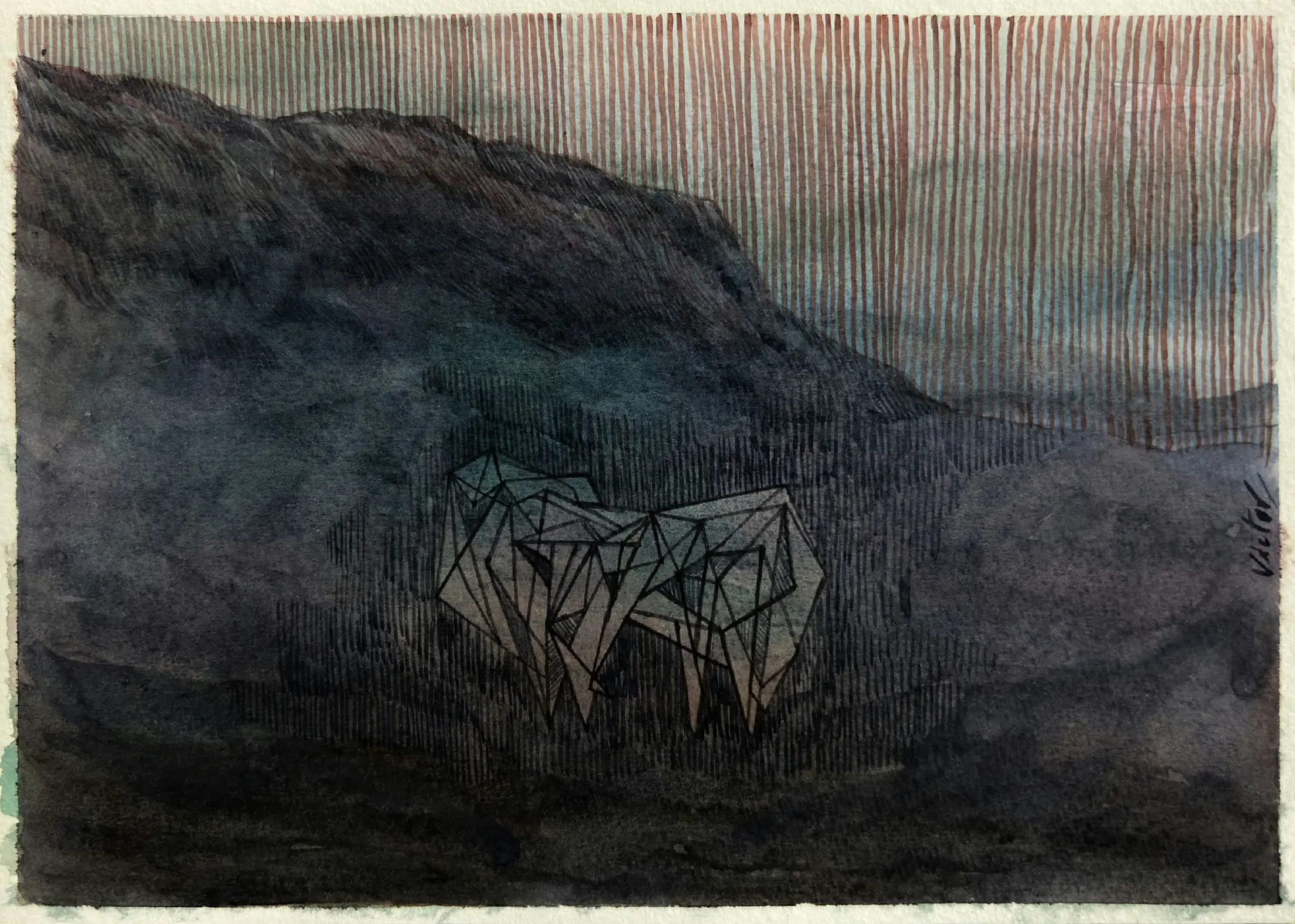 Persistence 4, 2 by Victor Hazra - Watercolor on paper