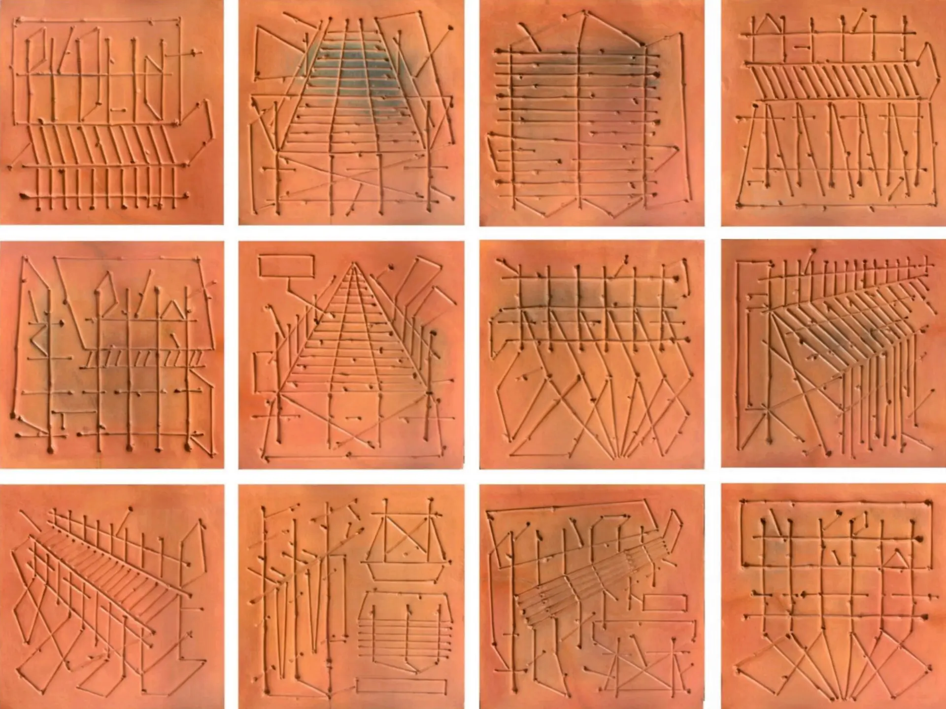 Sculptural drawing, 1 by Debojit Roy - Terracota