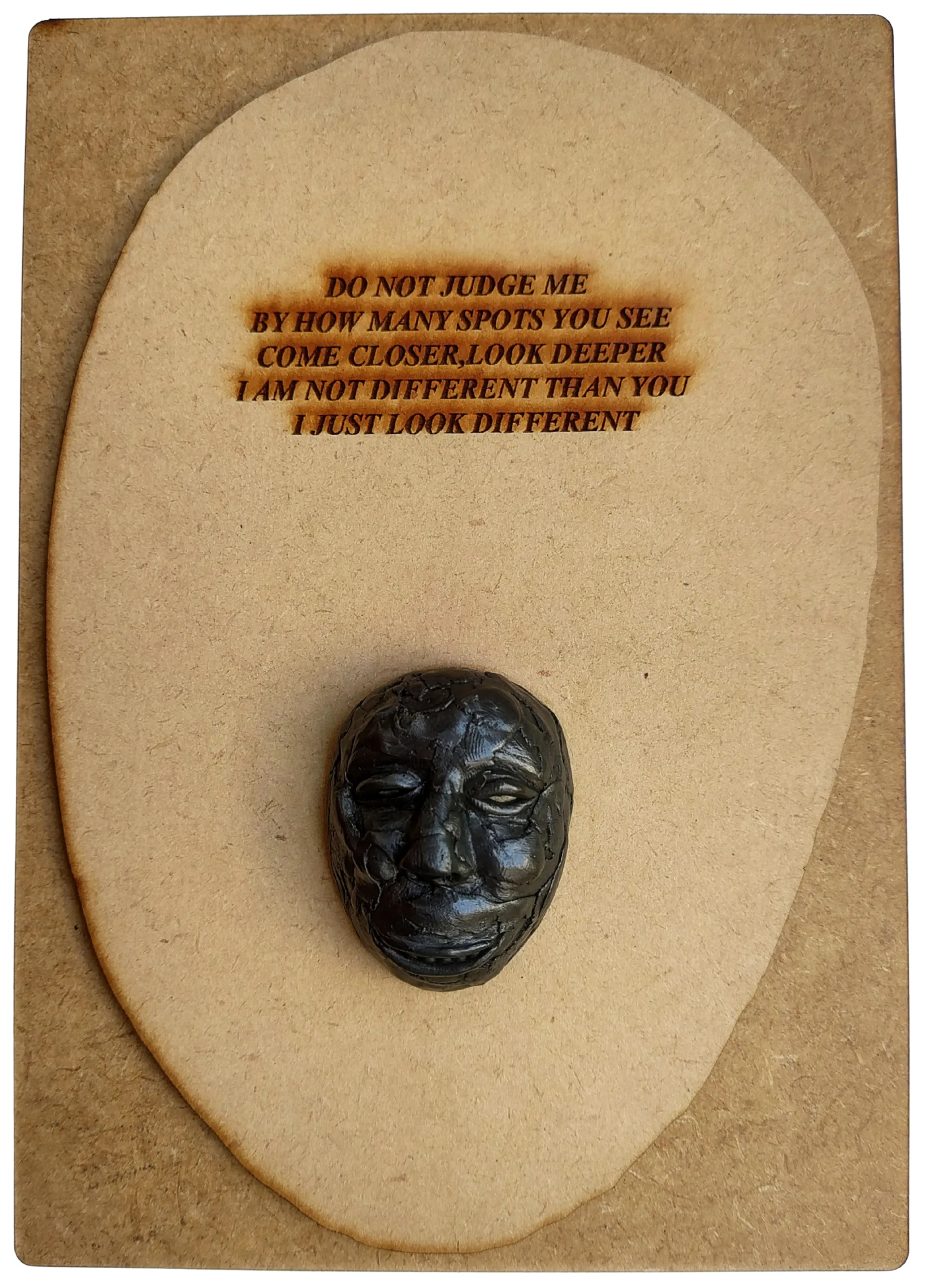 Poetics of face-1, 2 by Preksha Tater - Epoxy compound and mixed media