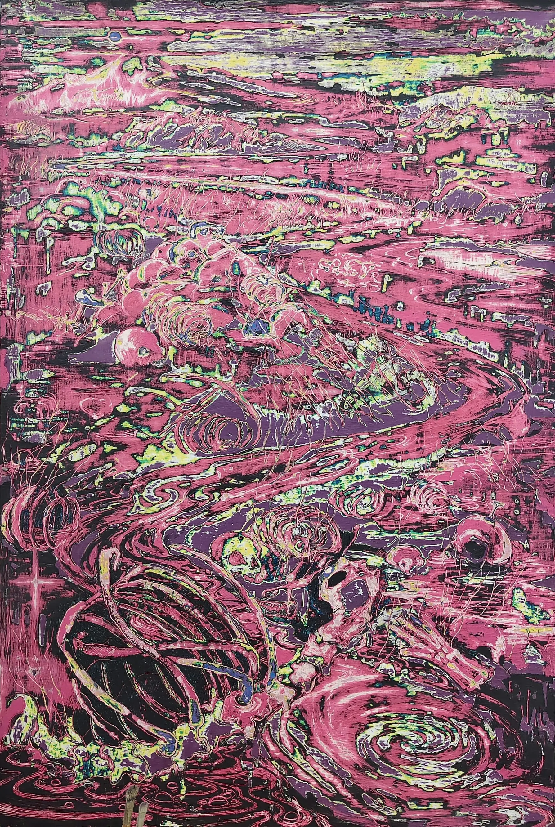 The dream by Akartha Halder - Multiple layers of acrylic distemper (house paint)