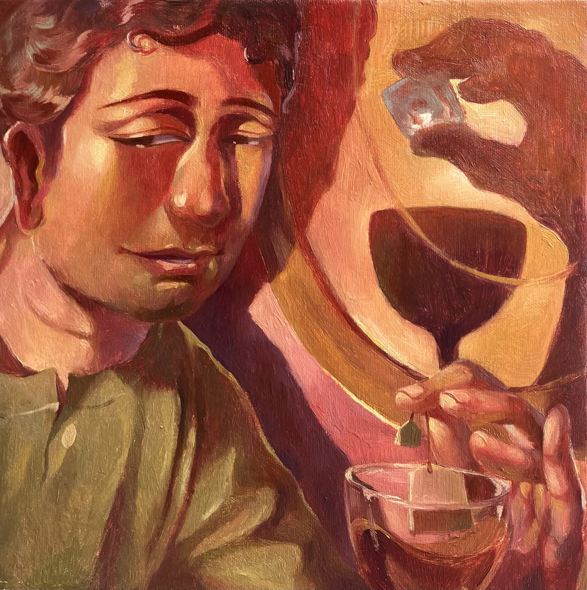 It was never a green tea by Utkarsh Shakya - Oil on canvas