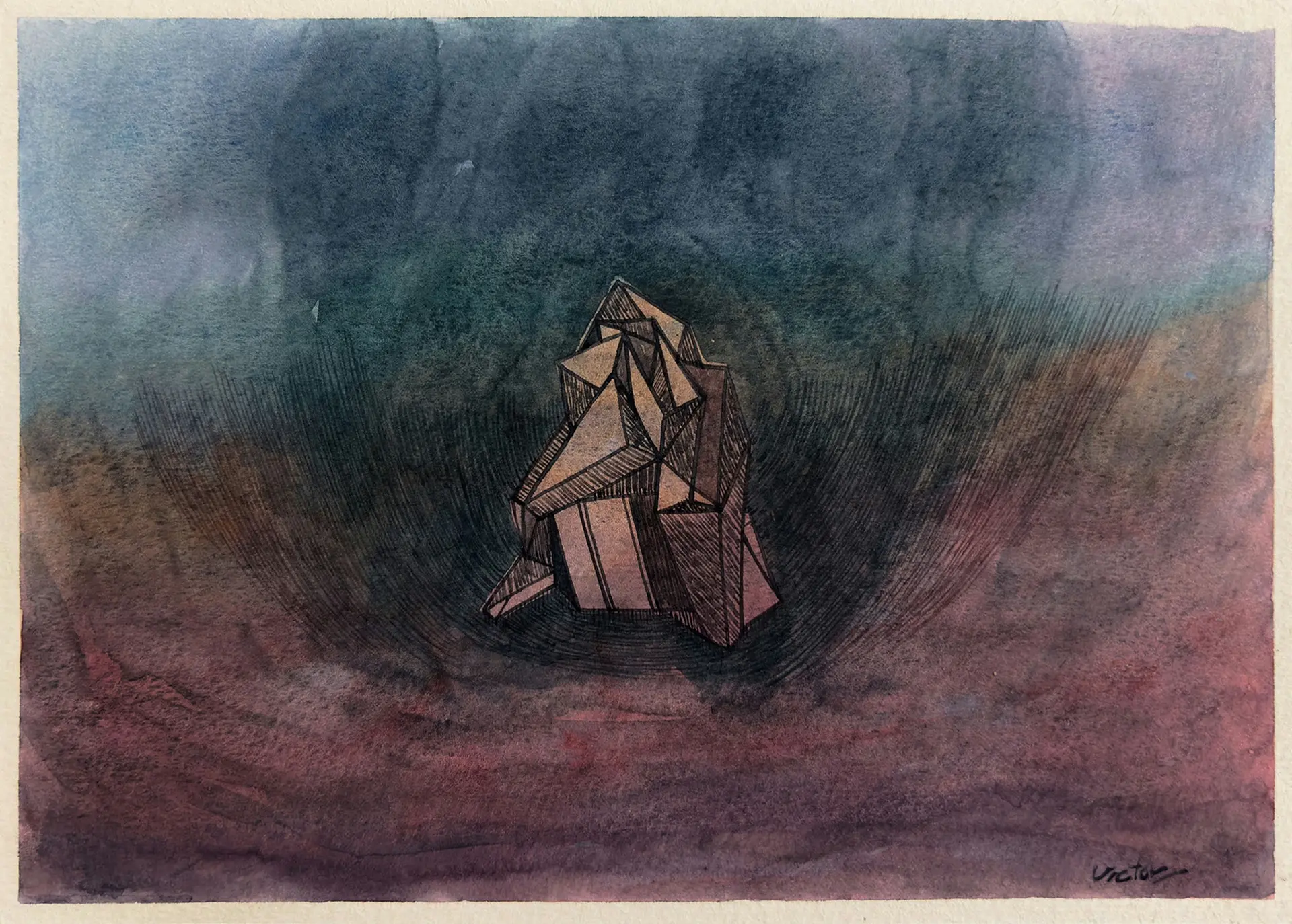 Persistence 4, 5 by Victor Hazra - Watercolor on paper