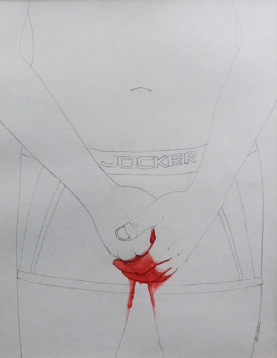 Under-aware, 1 by Anurag Paul - Graphite and watercolor on paper