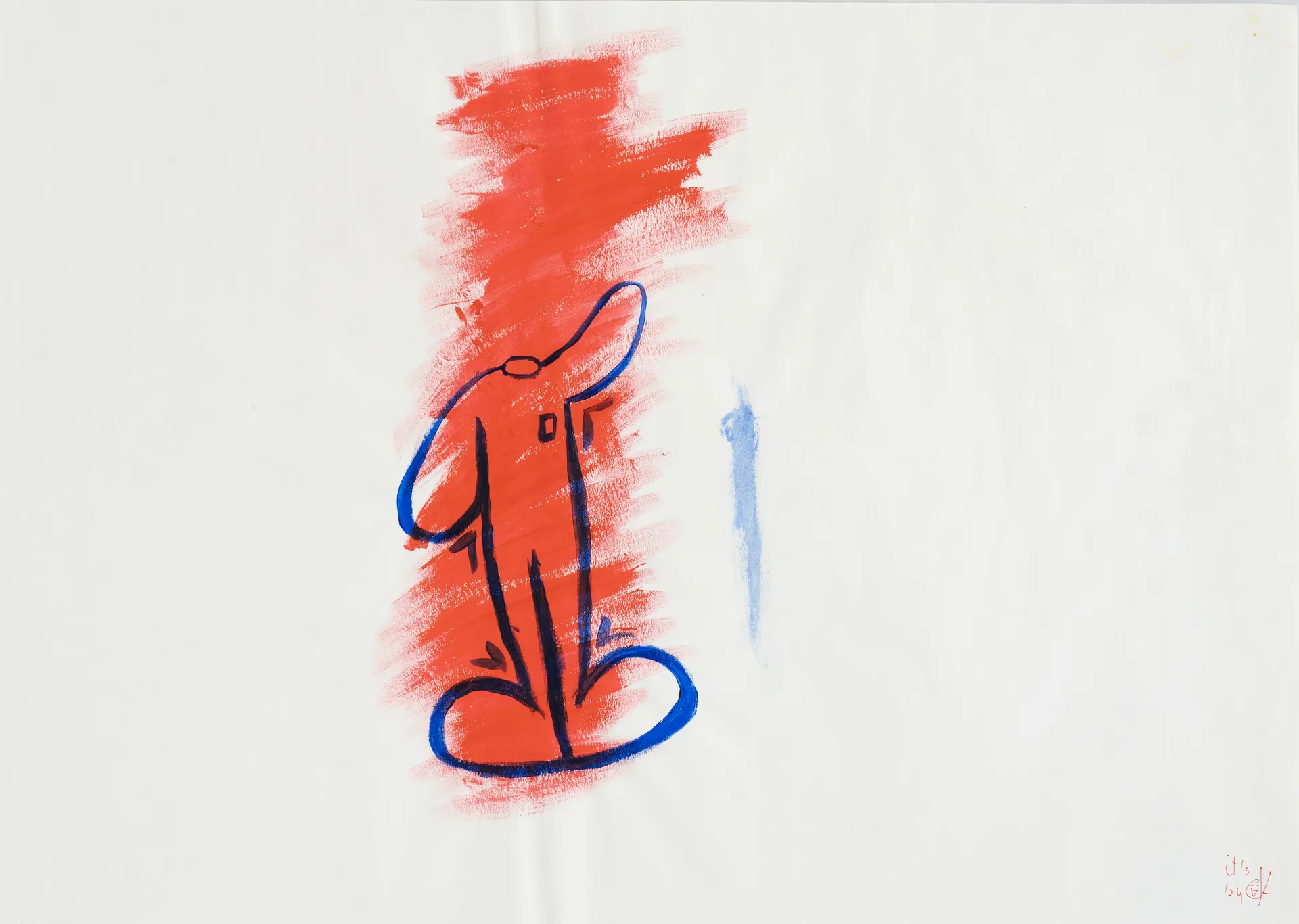 Untitled on paper 12 by Ansh Kumar - Acrylic on paper