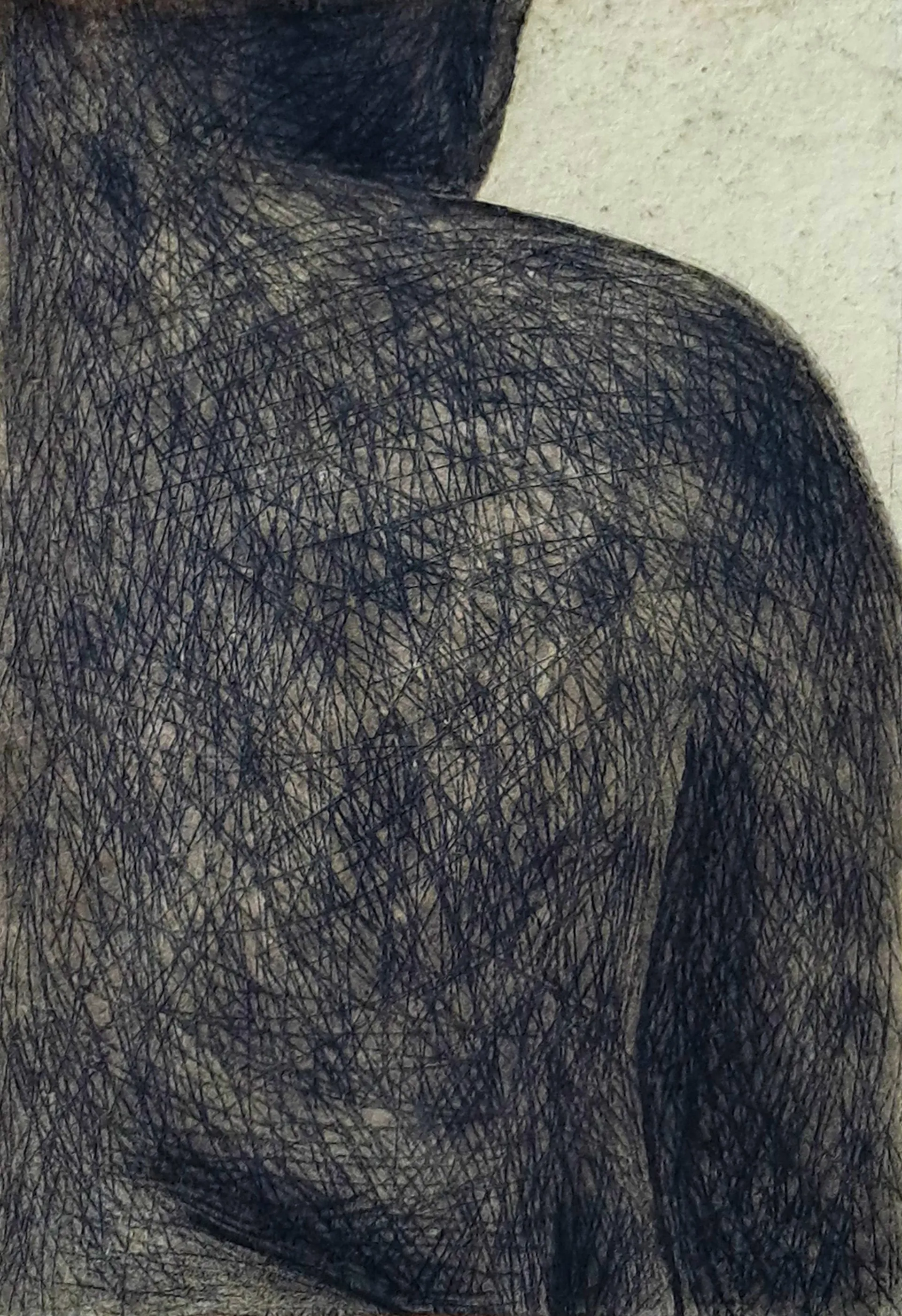 Inscribed everyday, 5 by Riyanka Das - Charcoal on handmade paper
