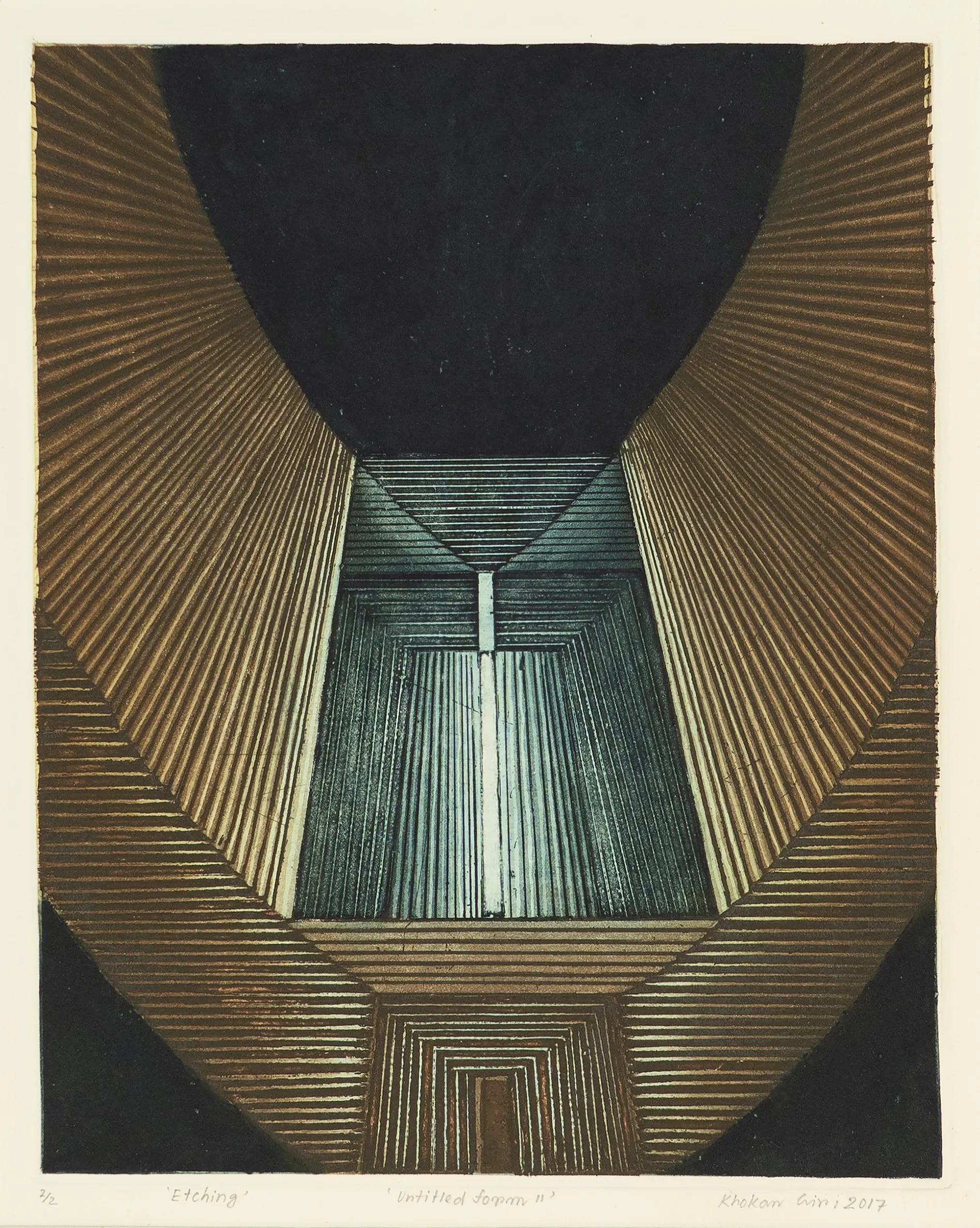 Untitled by Khokan Giri - Etching & aquatint