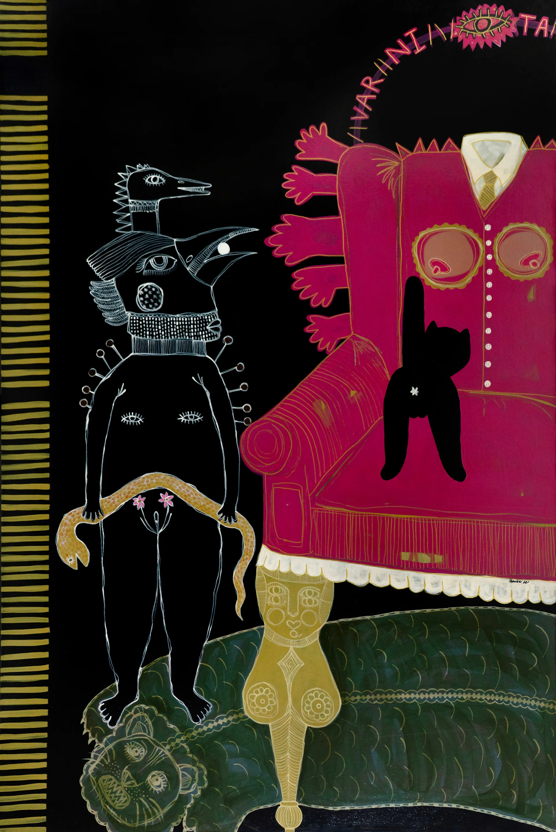 Conversations in the absurd by Varnita Sethi - Acrylic on canvas