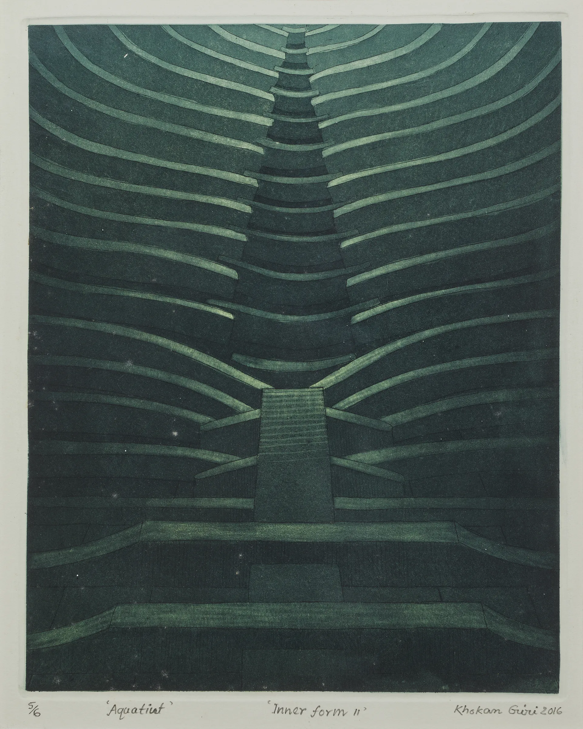 Inner form B by Khokan Giri - Etching & aquatint
