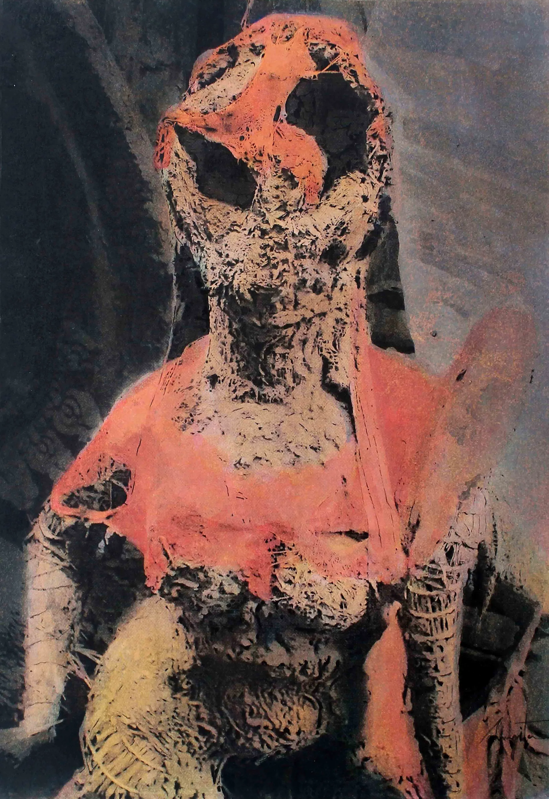 Lost identity by Sangita Datta - Watercolor and Chinese ink on archival photograph