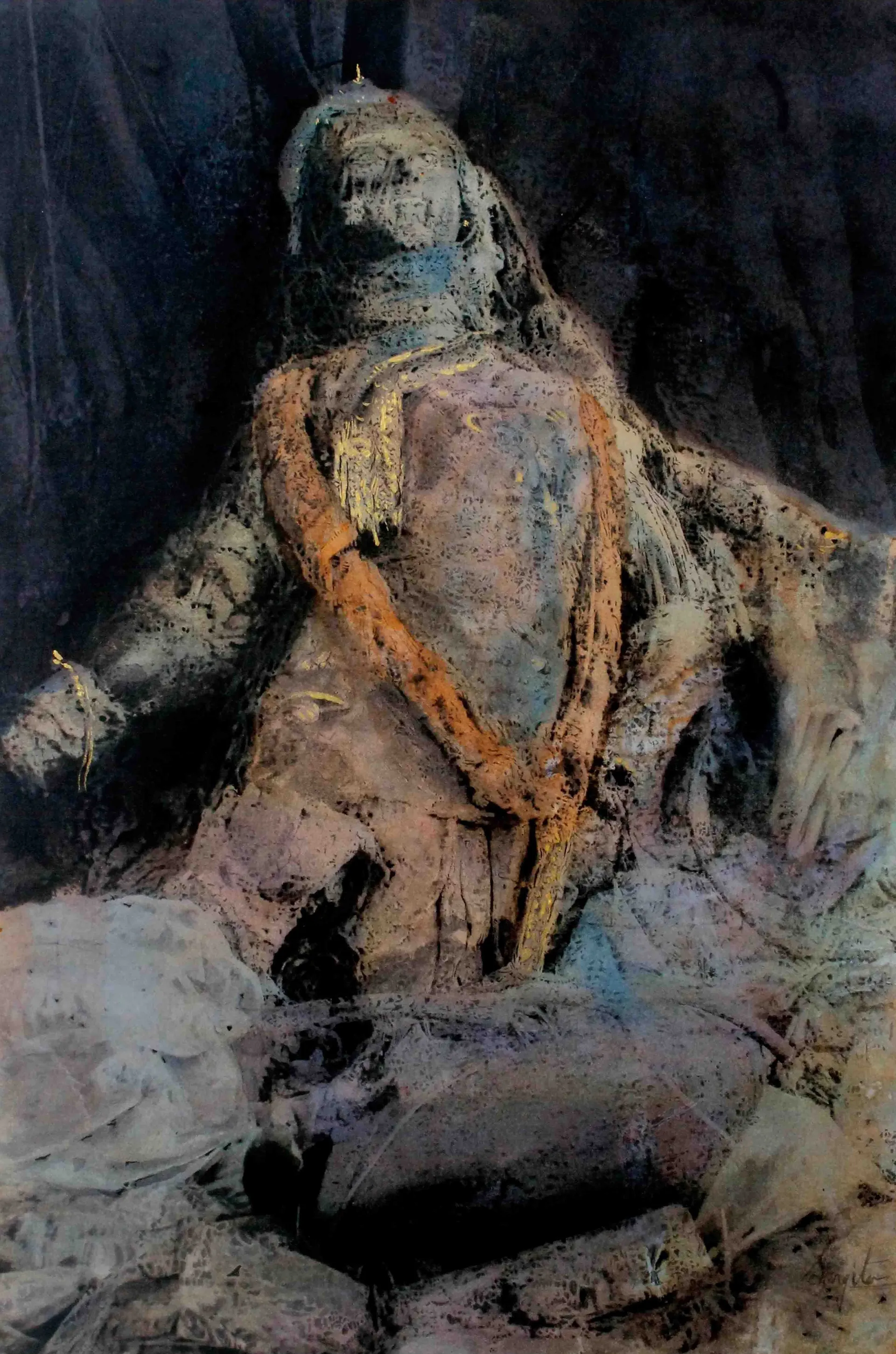 Inner reflection IV by Sangita Datta - Watercolor, acrylic, and Chinese ink on archival photograph
