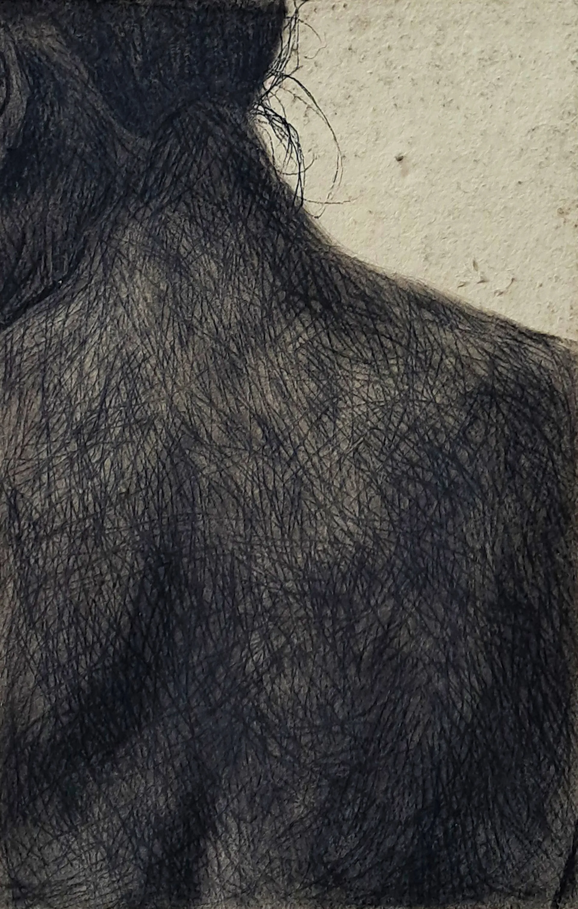 Inscribed everyday, 3 by Riyanka Das - Charcoal on handmade paper