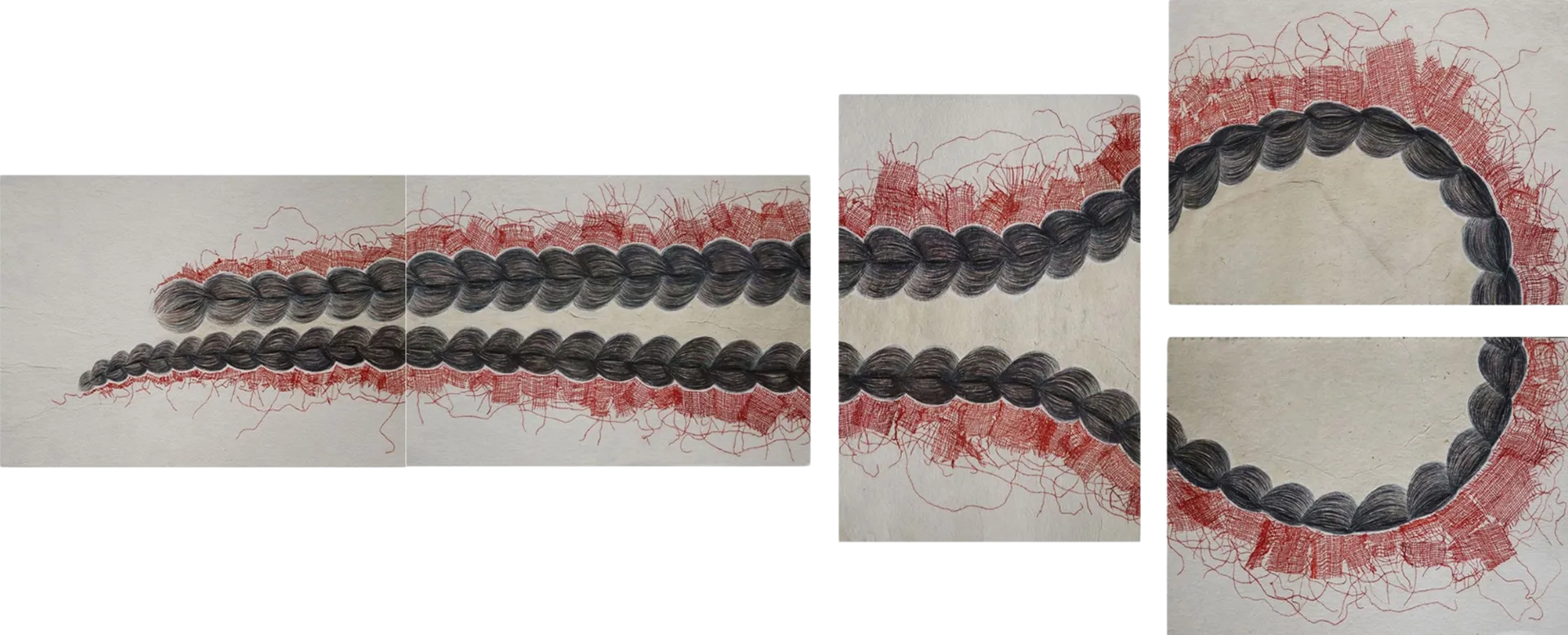 Untitled II by Sangita Datta - Watercolor, rice paper, and medical bandage on acid-free handmade paper