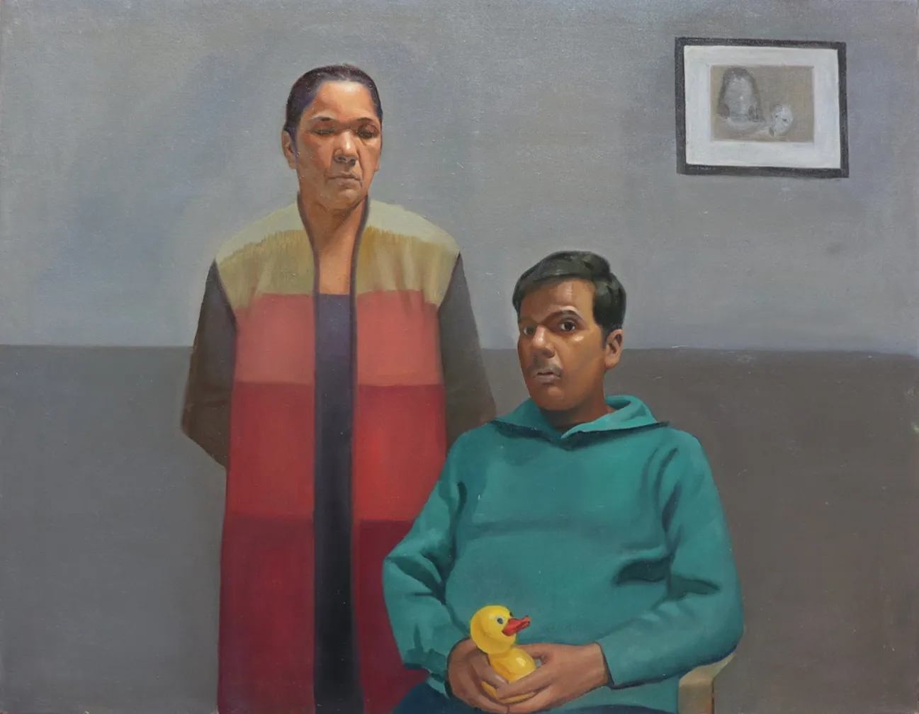 Mother & child by Paras Rawat - Oil on canvas