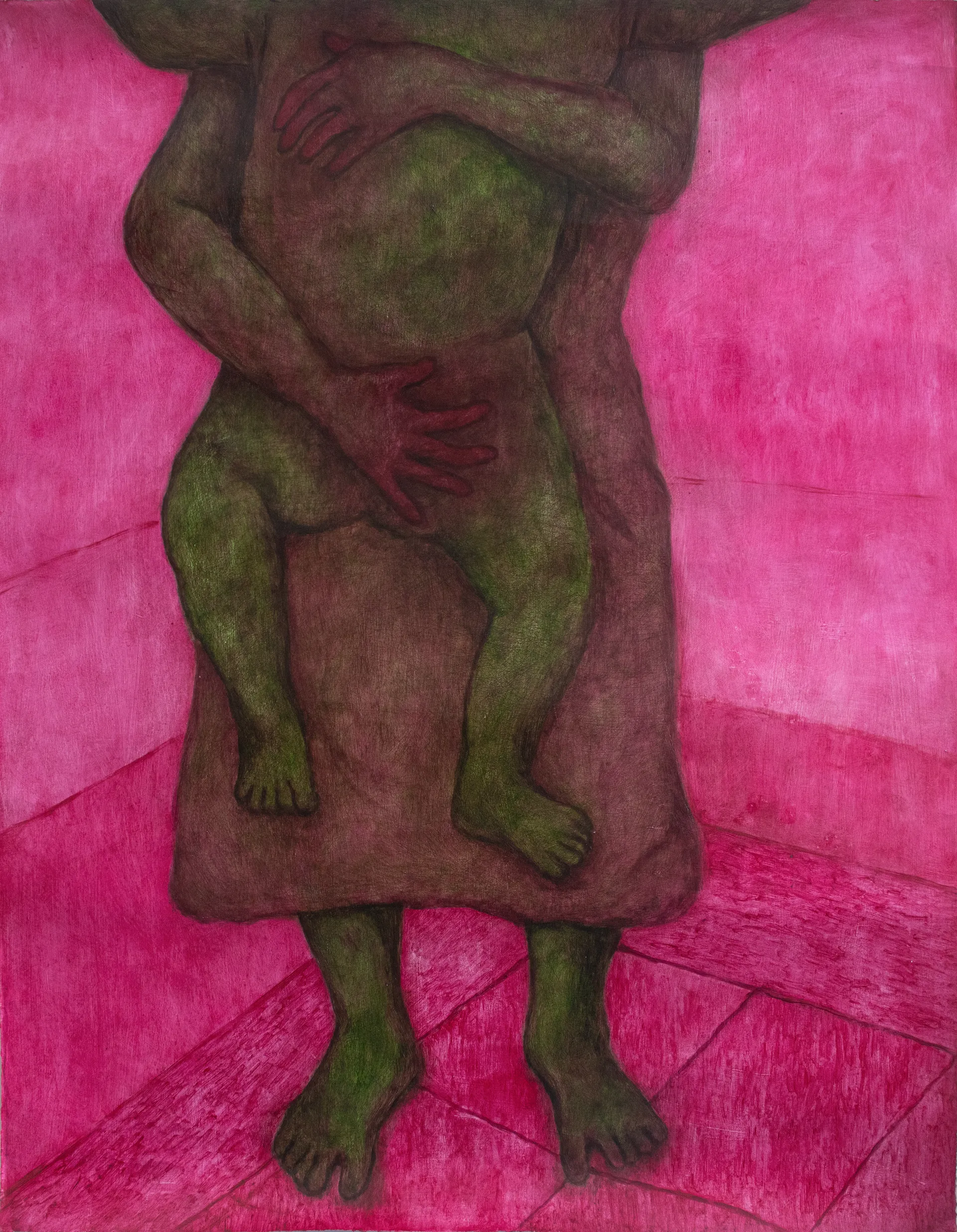 Hold by Riyanka Das - Oil on paper