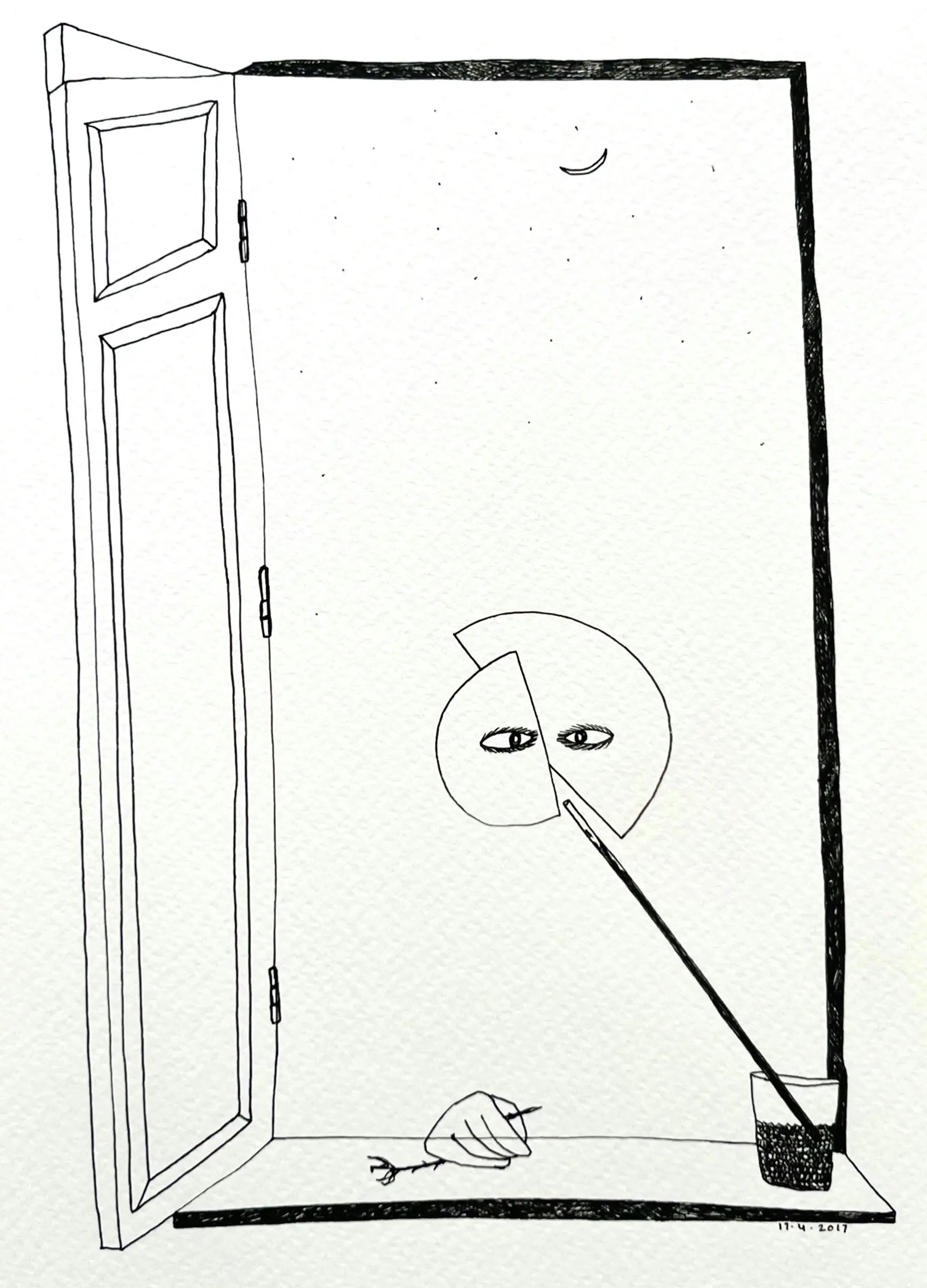 D-4, 5 by Preksha Tater - Pen and ink on paper