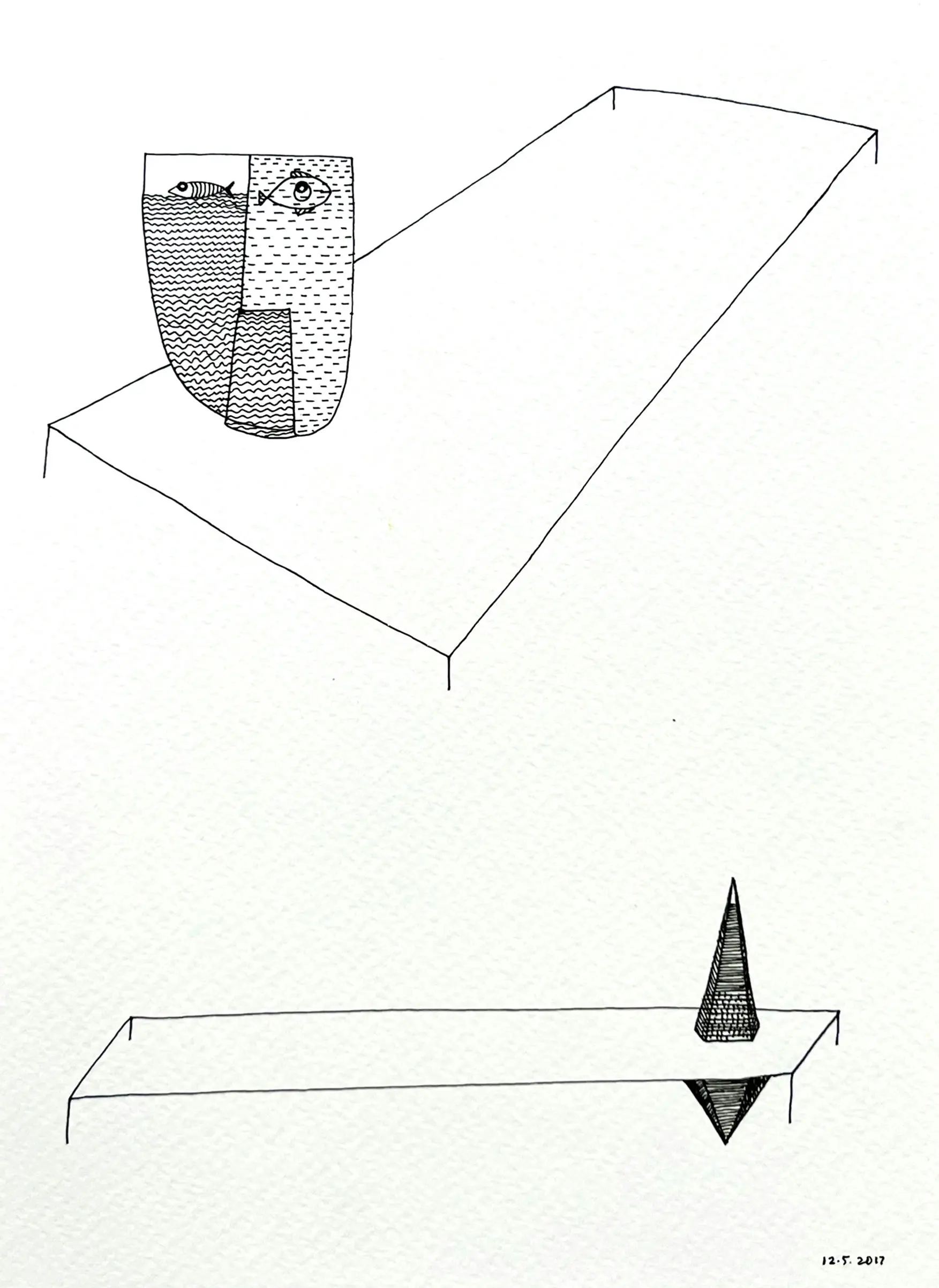 D-4, 12 by Preksha Tater - Pen and ink on paper