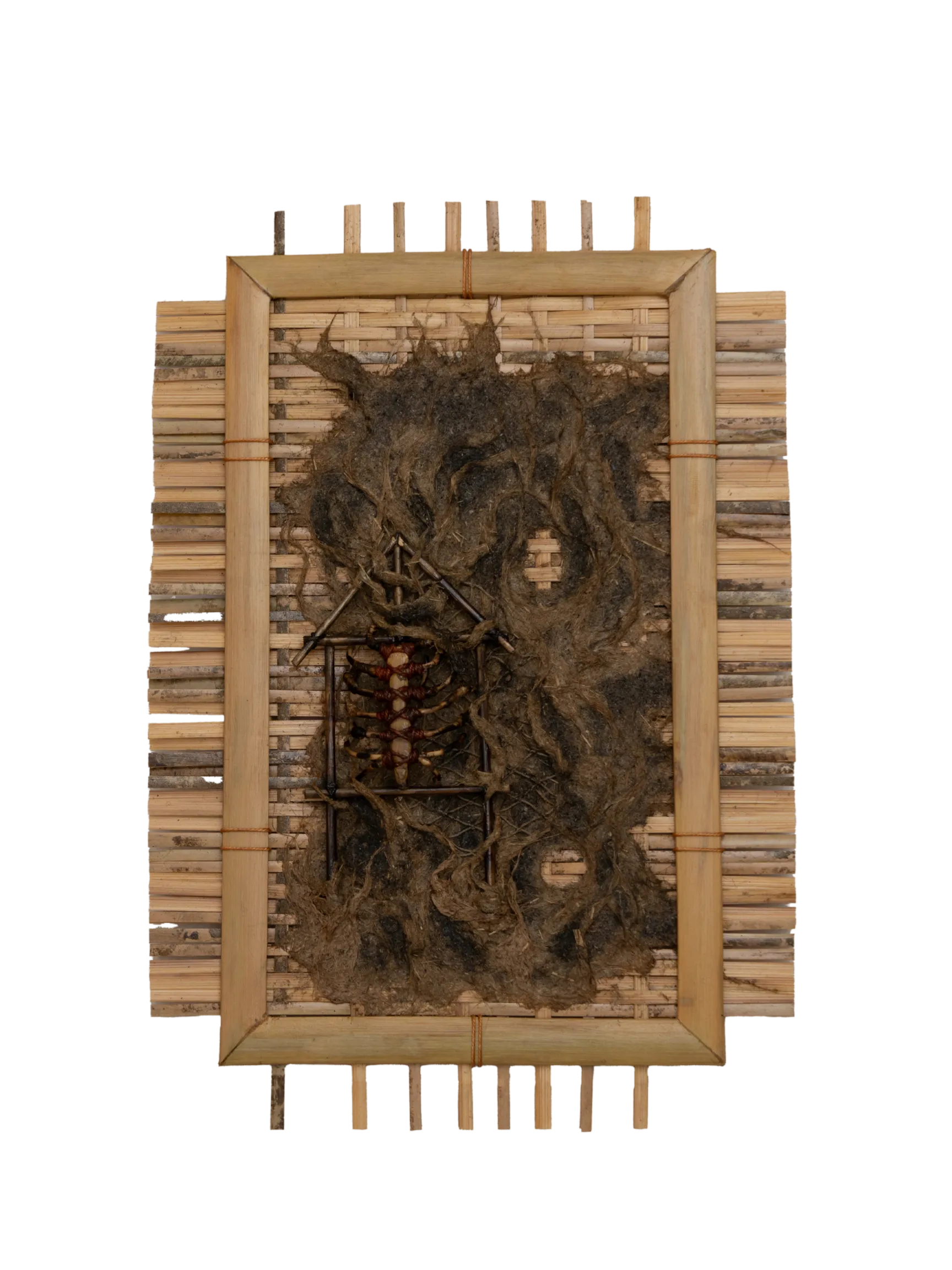 Alluvial memory 4 by Manjit Gogoi - Mixed media (bamboo weaving, fishing thread, water hyacinth pulp)
