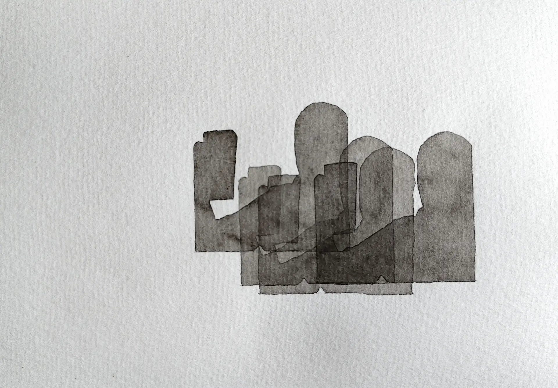  Unidentified, 7 by Akartha Halder - Watercolor on paper